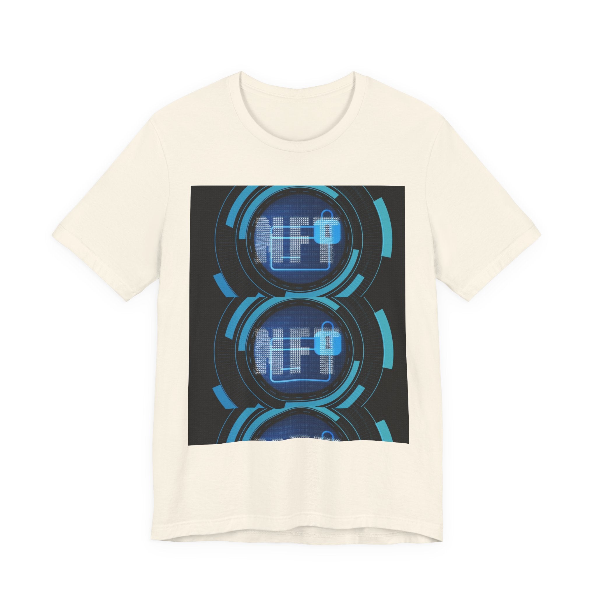 Tech Circuit Tee — Futuristic Blue Digital Graphic T-Shirt