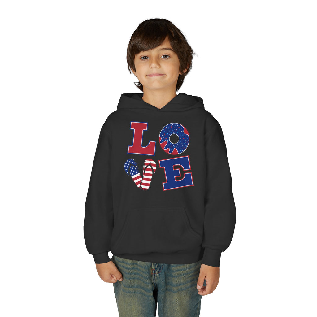 Youth Love & Peace Hoodie - Patriotic American Style