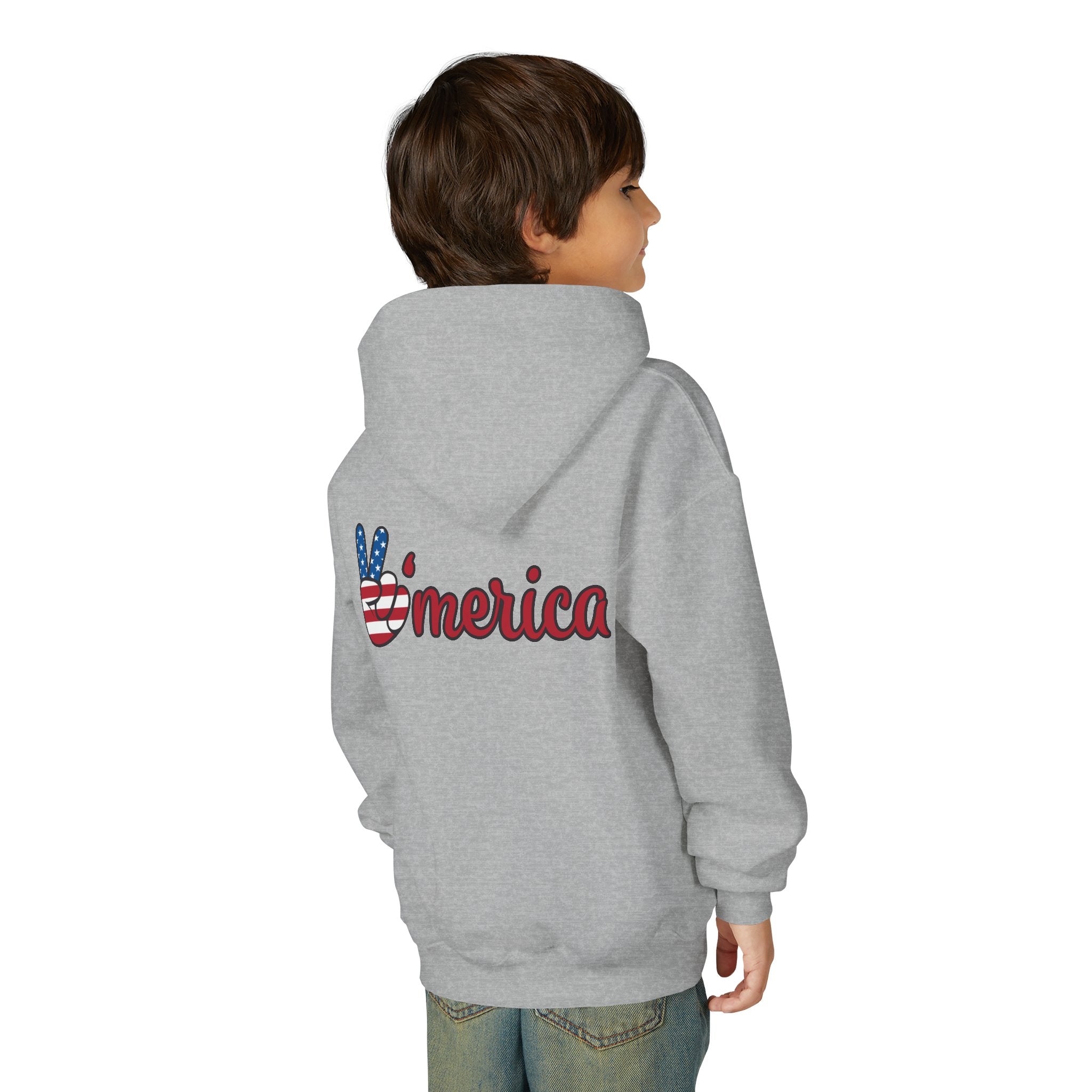 Youth Love & Peace Hoodie - Patriotic American Style