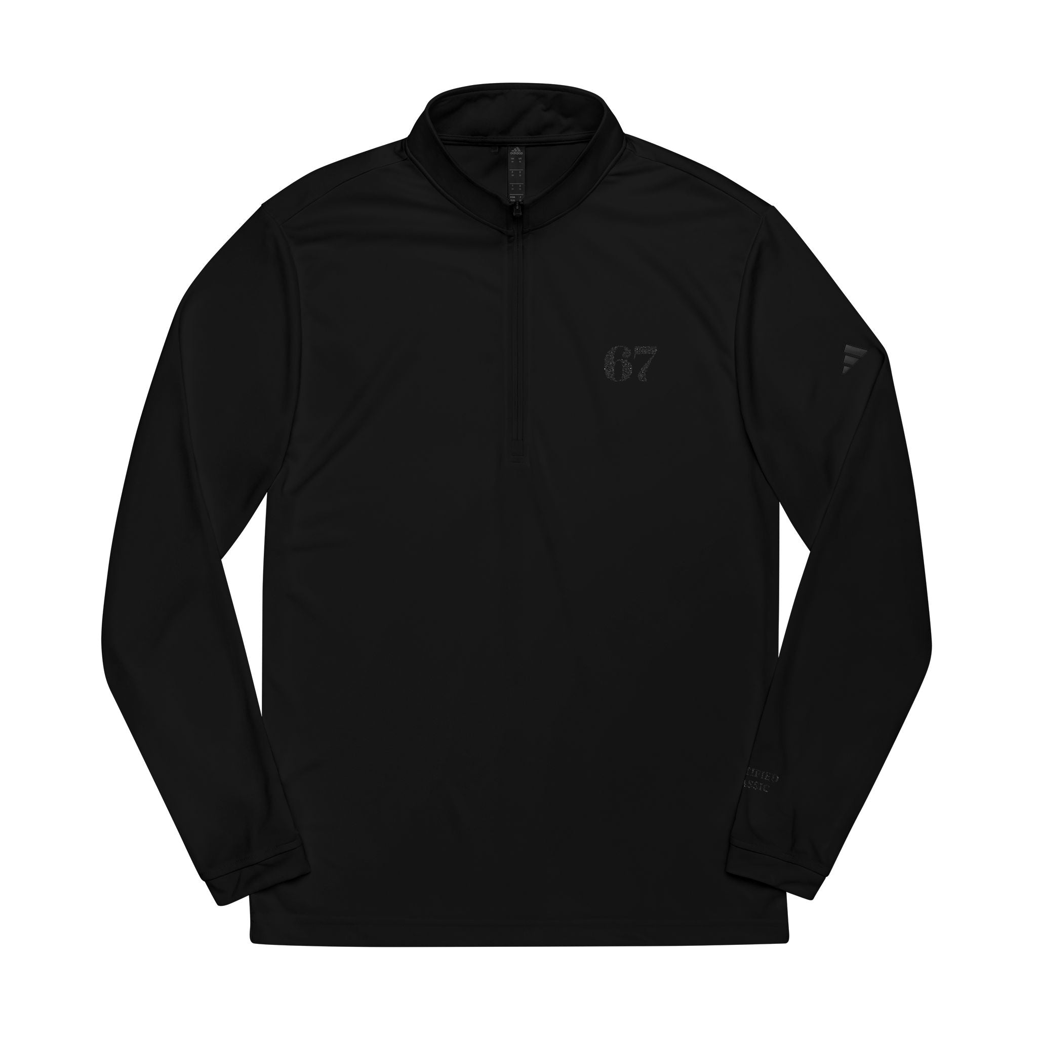 Embroidered '67' adidas Quarter-Zip Pullover — Lightweight Athletic Top