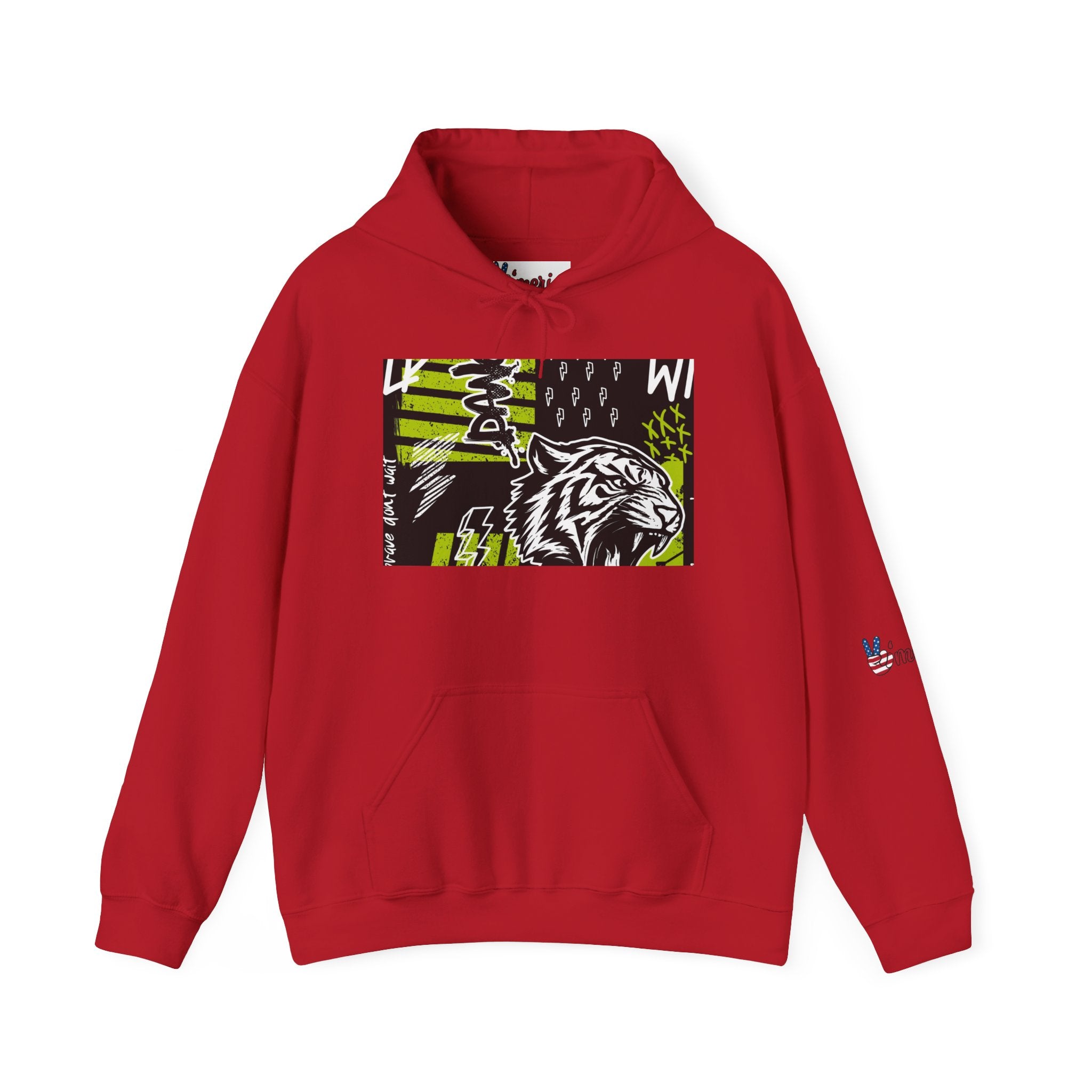 Tiger Graphic Hoodie — Urban Neon Grunge Pullover