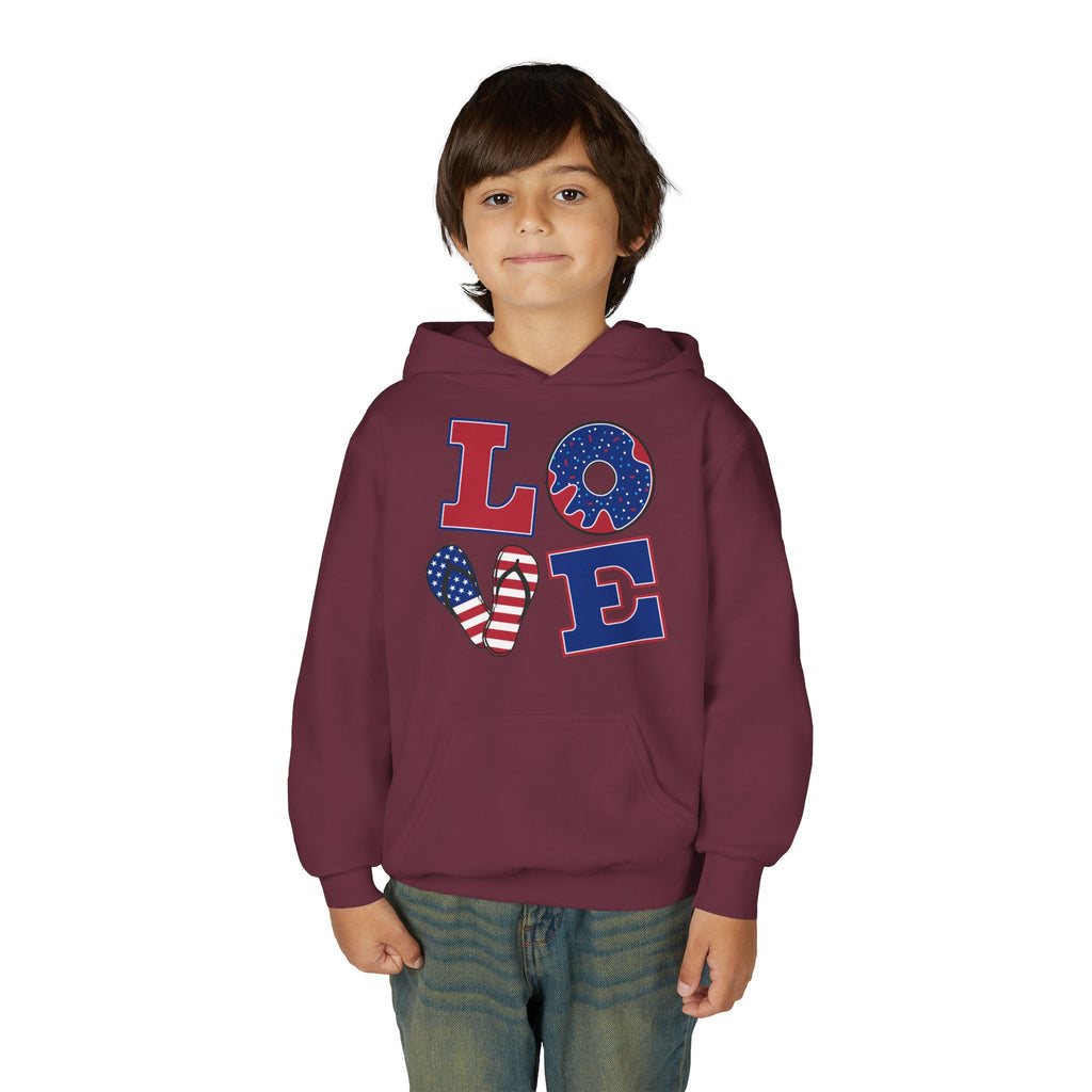 Youth Love & Peace Hoodie - Patriotic American Style