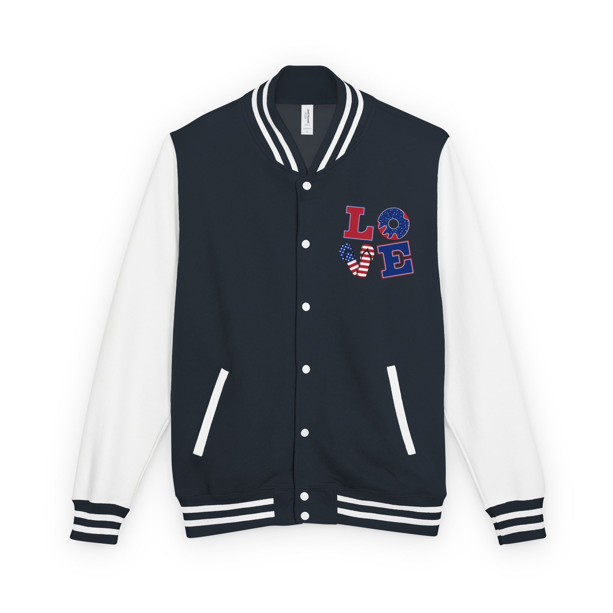 Patriotic 'LOVE' Letterman Jacket - Americana Varsity Jacket