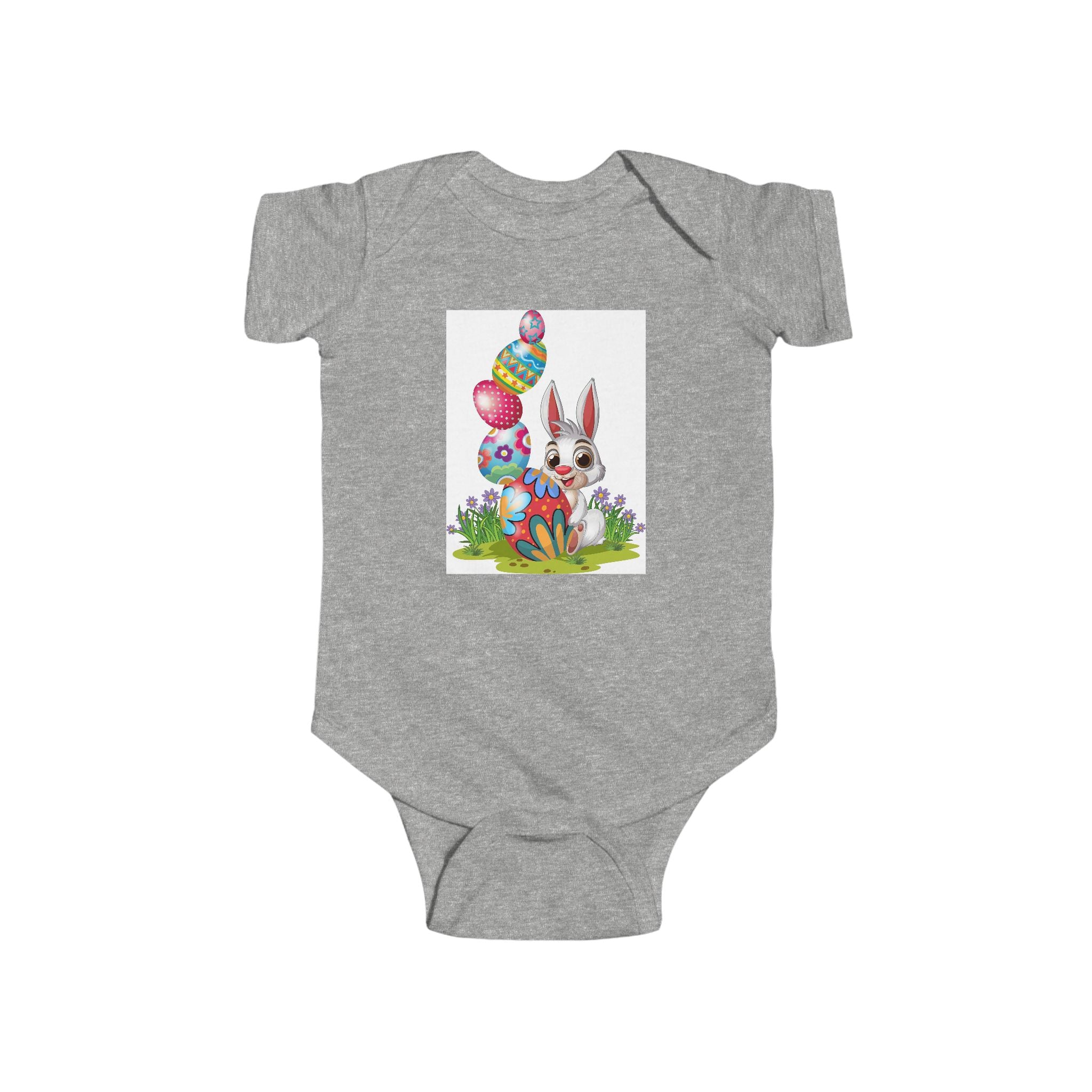 Easter Bunny Baby Bodysuit – Colorful Egg Hunt Infant Onesie