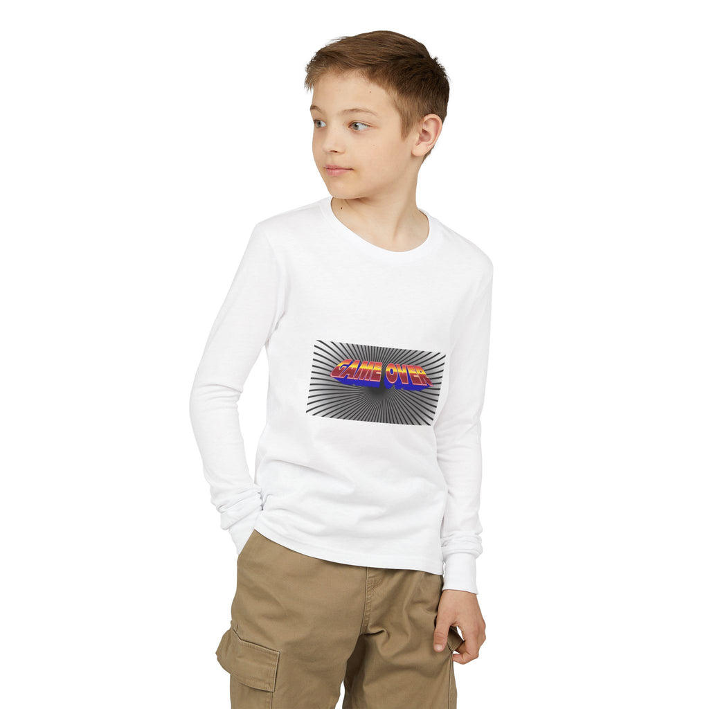 Youth Long Sleeve Tee — "Game Over" Retro Graphic