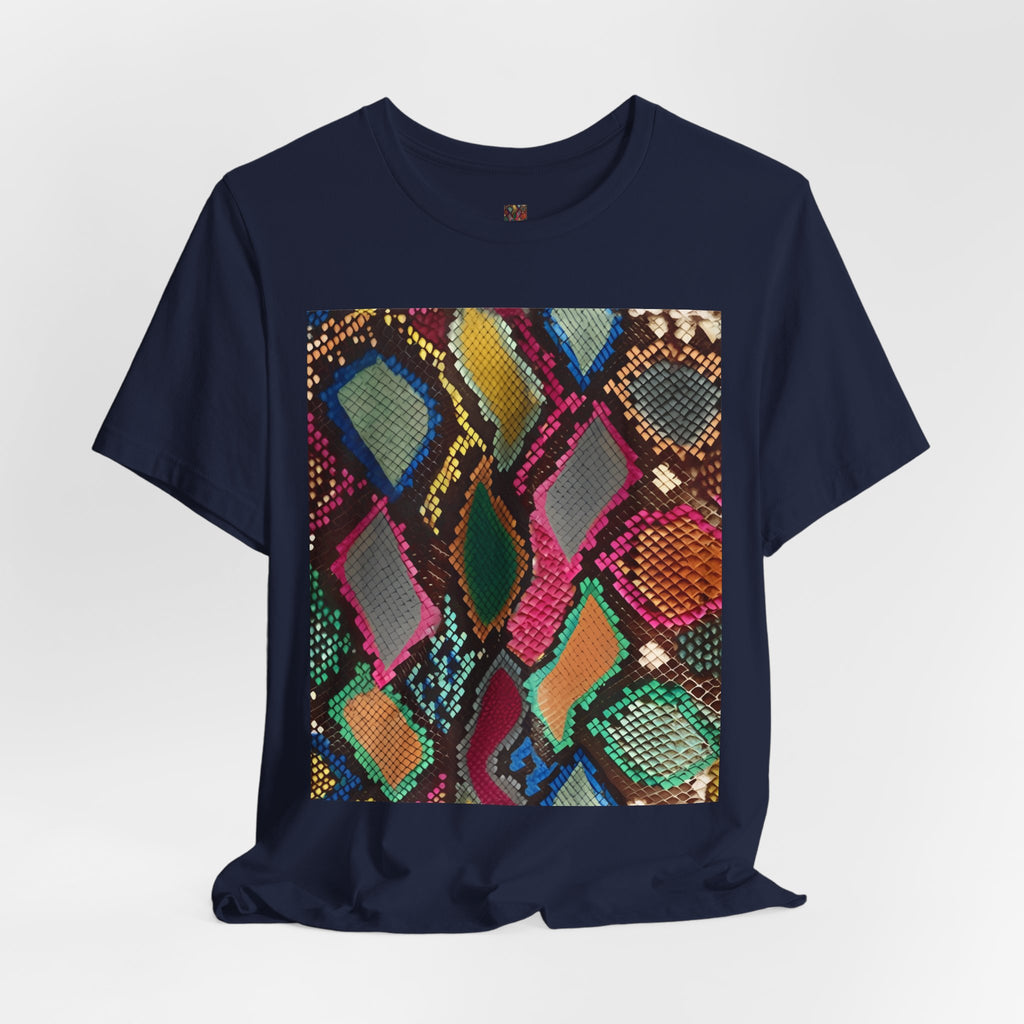 Colorful Snake Skin Print T-Shirt