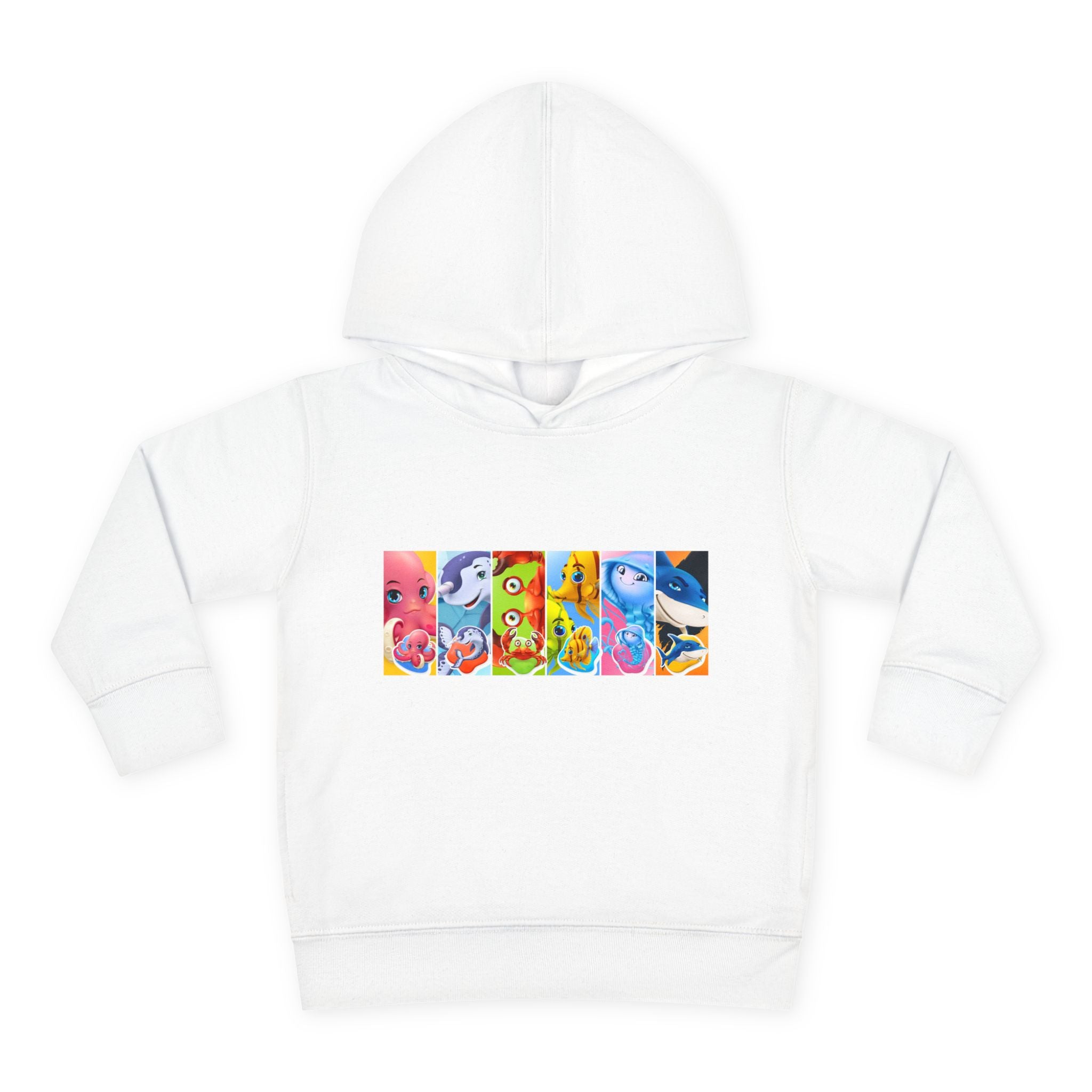 Toddler Hoodie — Colorful Cartoon Animal Collage Pullover