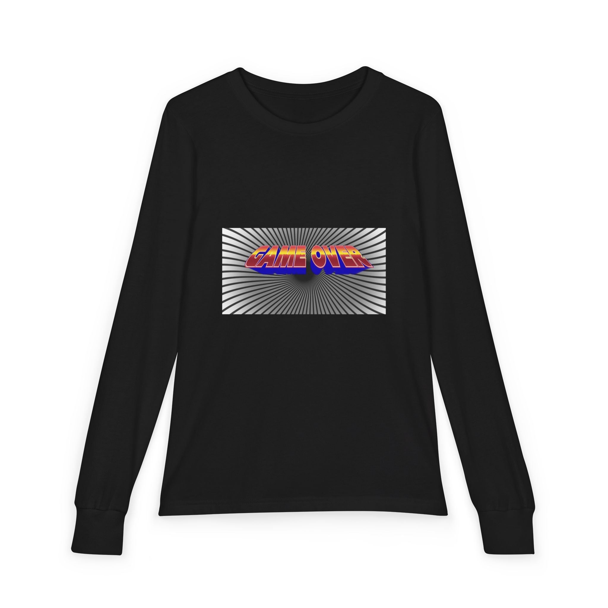 Youth Long Sleeve Tee — "Game Over" Retro Graphic