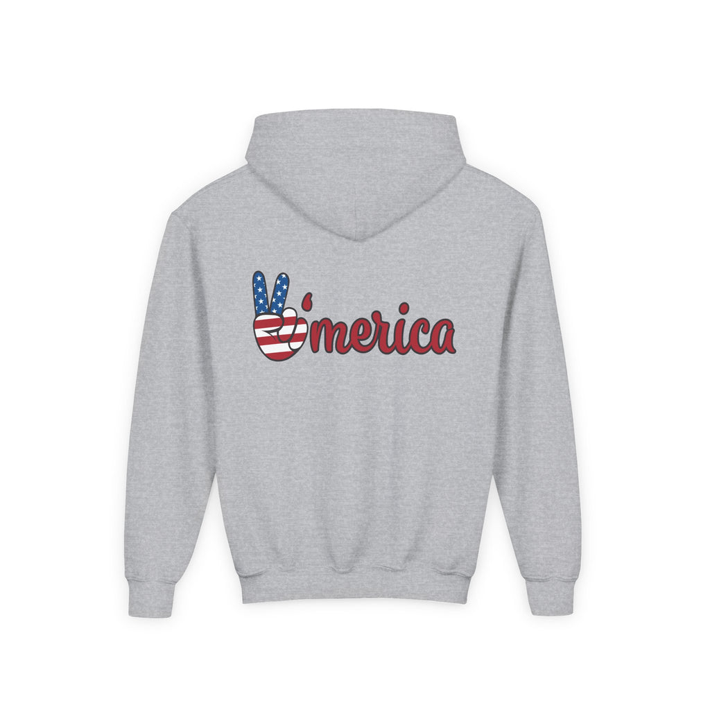 Youth Love & Peace Hoodie - Patriotic American Style