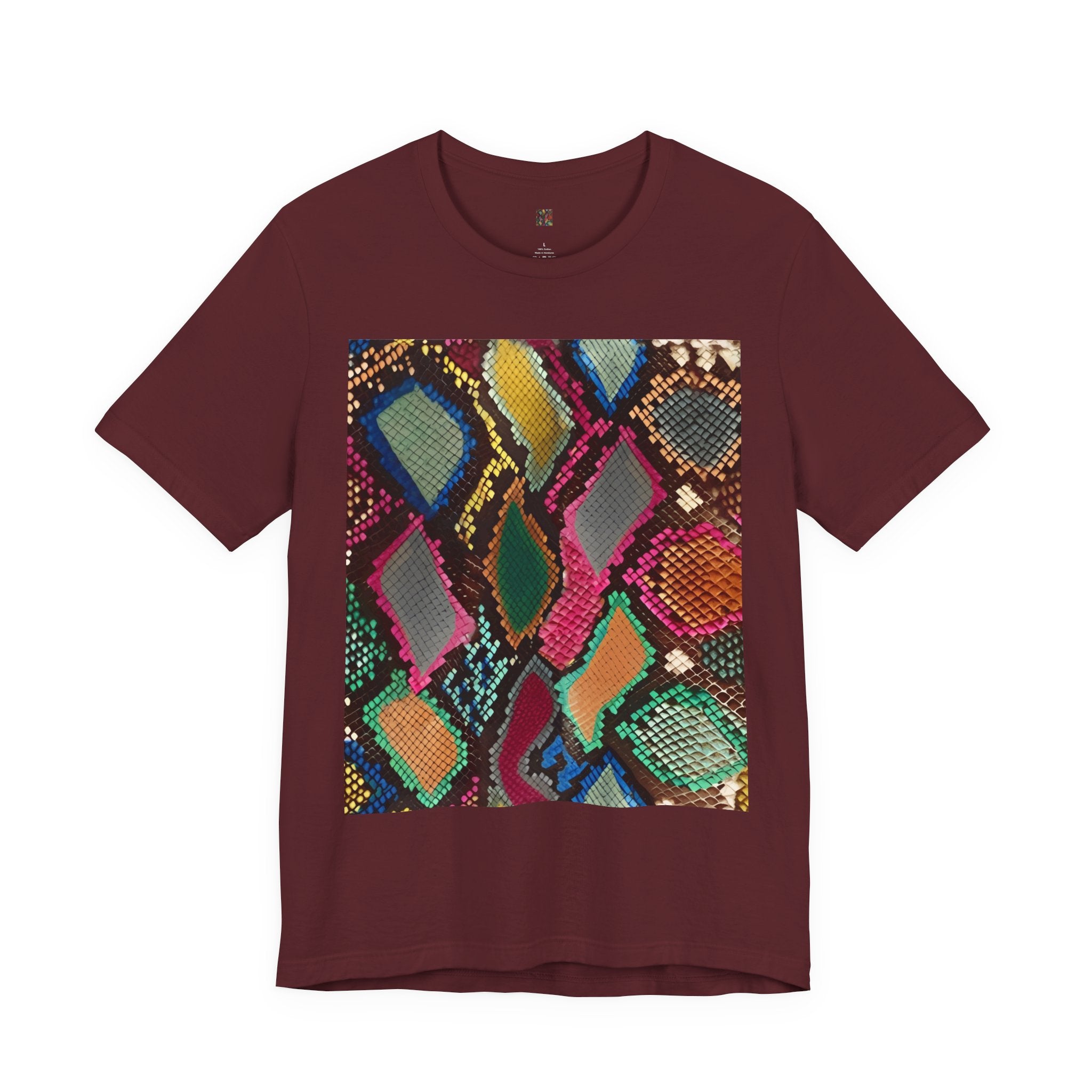 Colorful Snake Skin Print T-Shirt