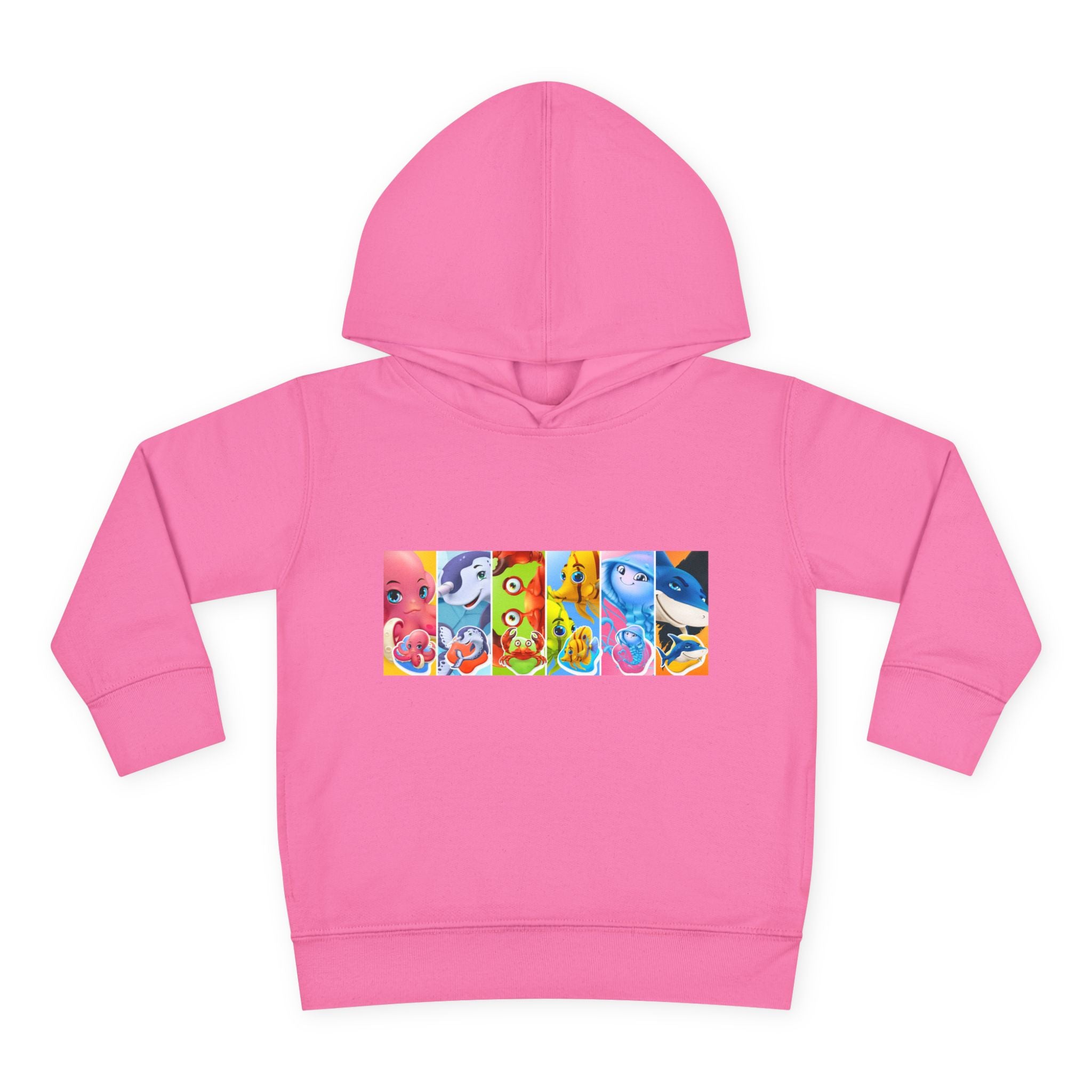 Toddler Hoodie — Colorful Cartoon Animal Collage Pullover