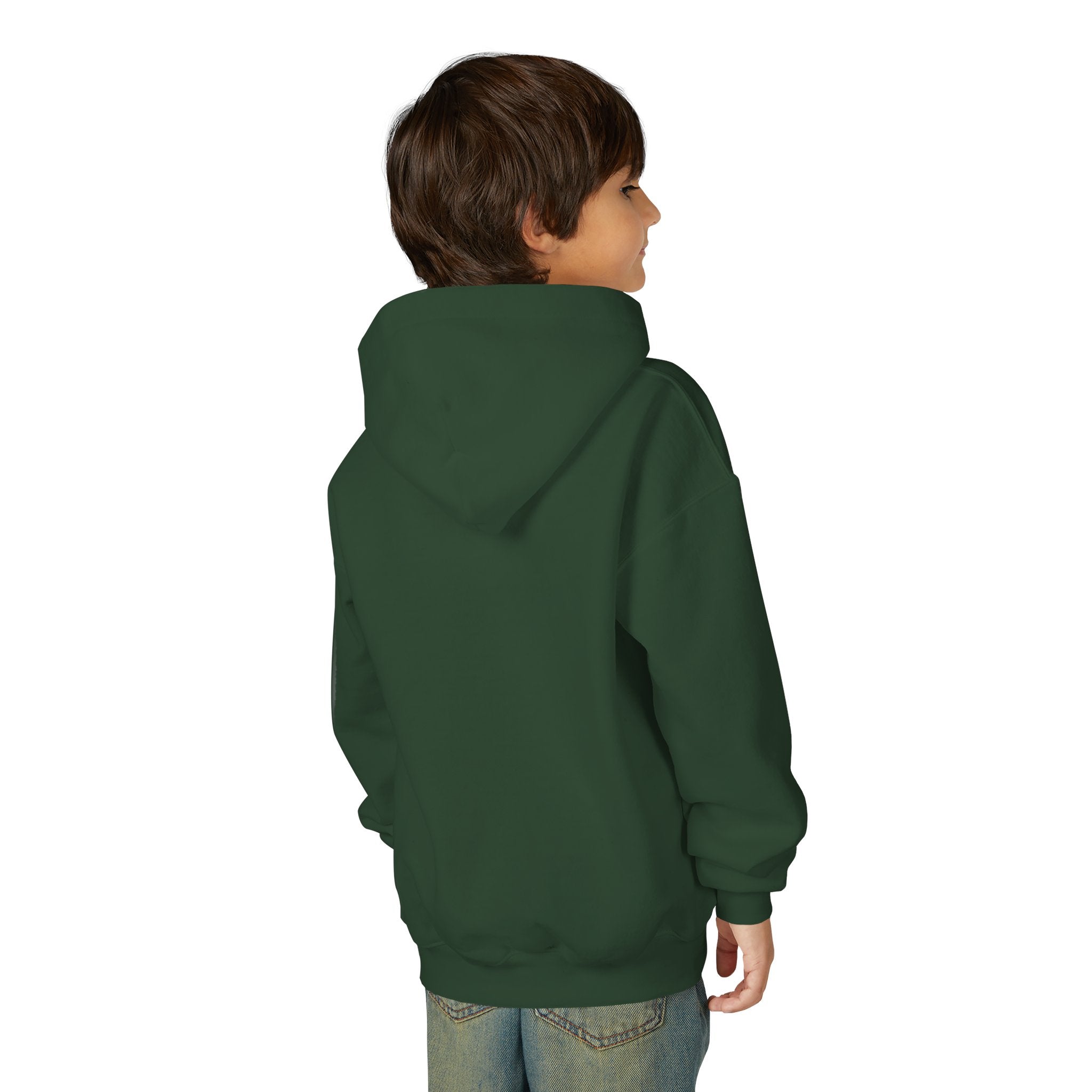 Dala Horse Youth Hoodie — Scandinavian Red Folk Art Kids Sweatshirt