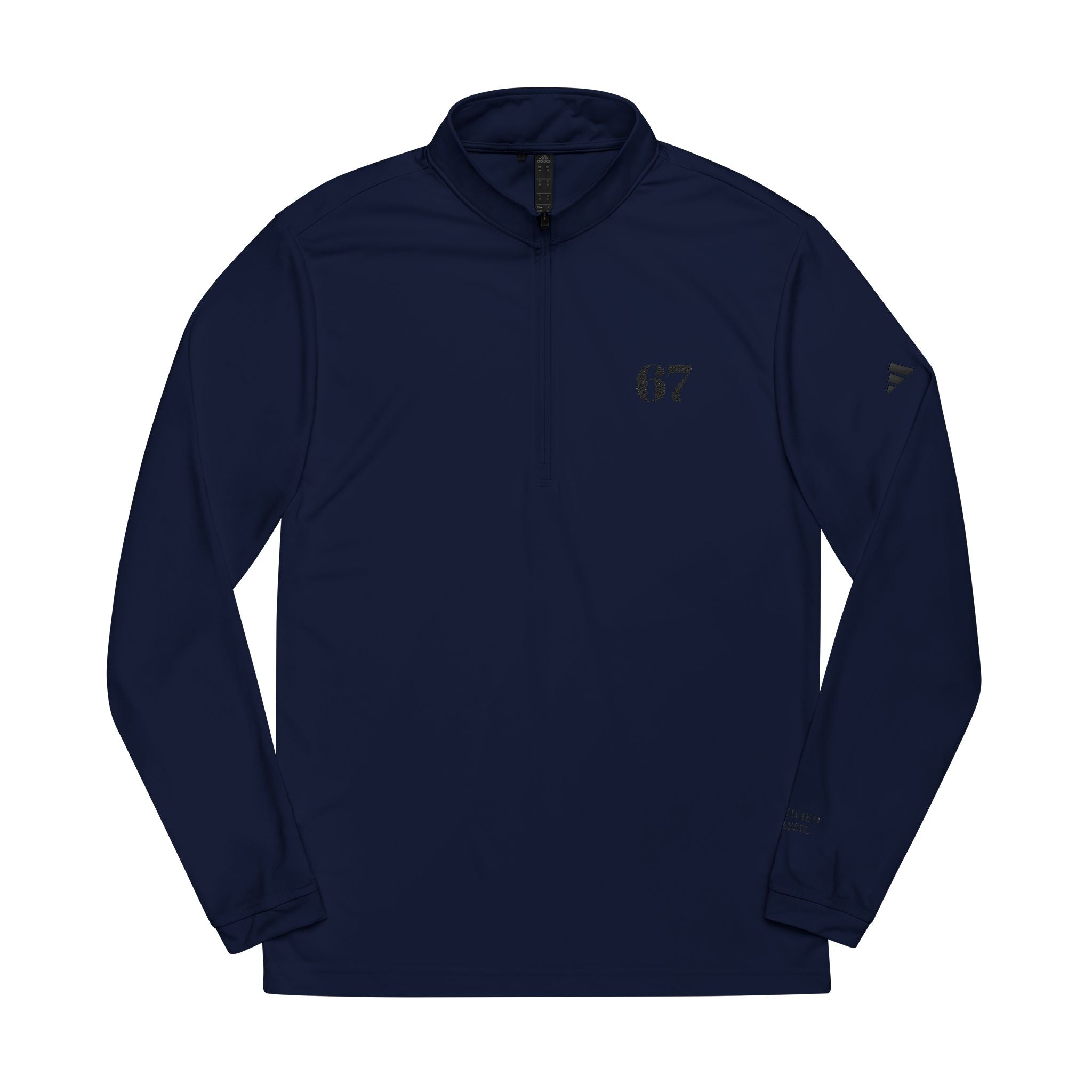 Embroidered '67' adidas Quarter-Zip Pullover — Lightweight Athletic Top