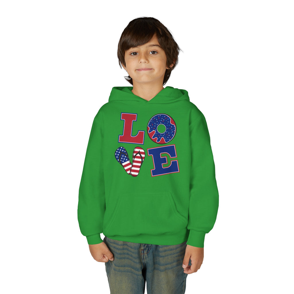 Youth Love & Peace Hoodie - Patriotic American Style