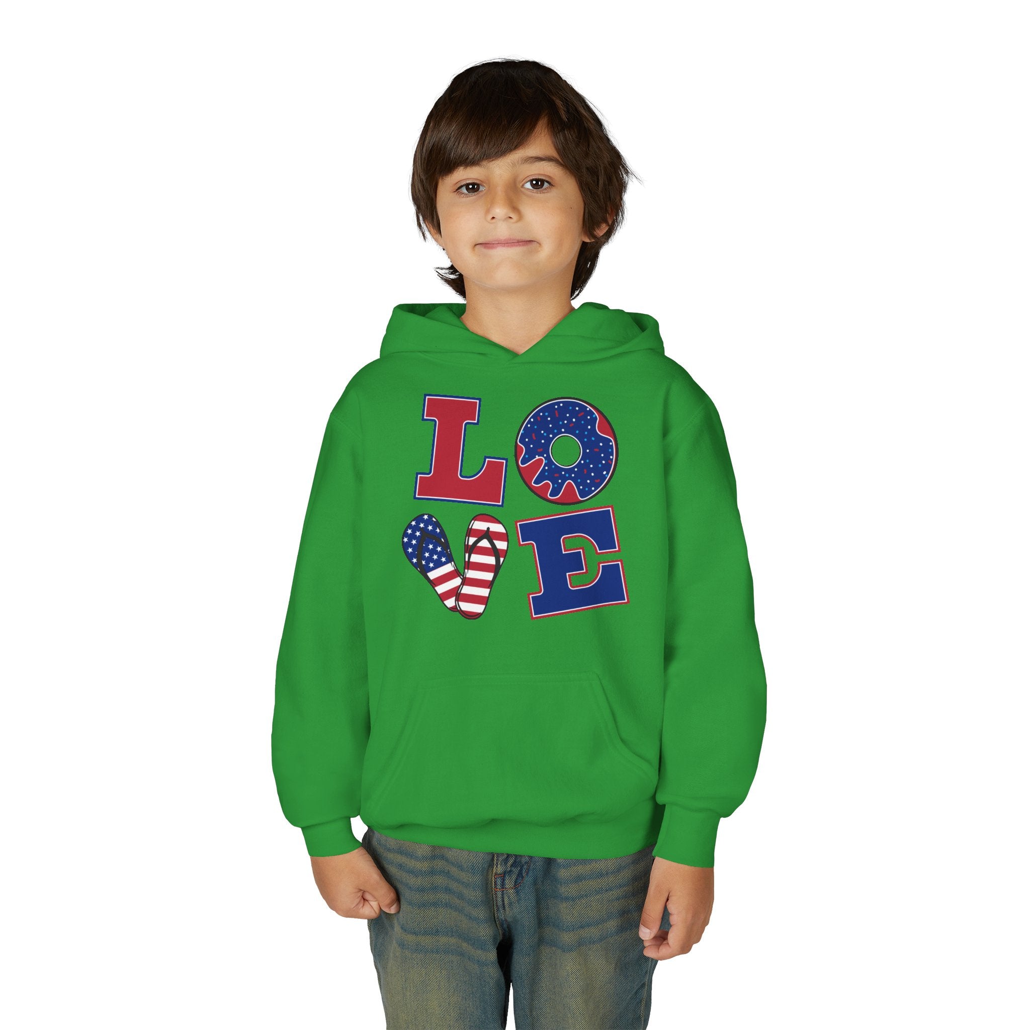 Youth Love & Peace Hoodie - Patriotic American Style
