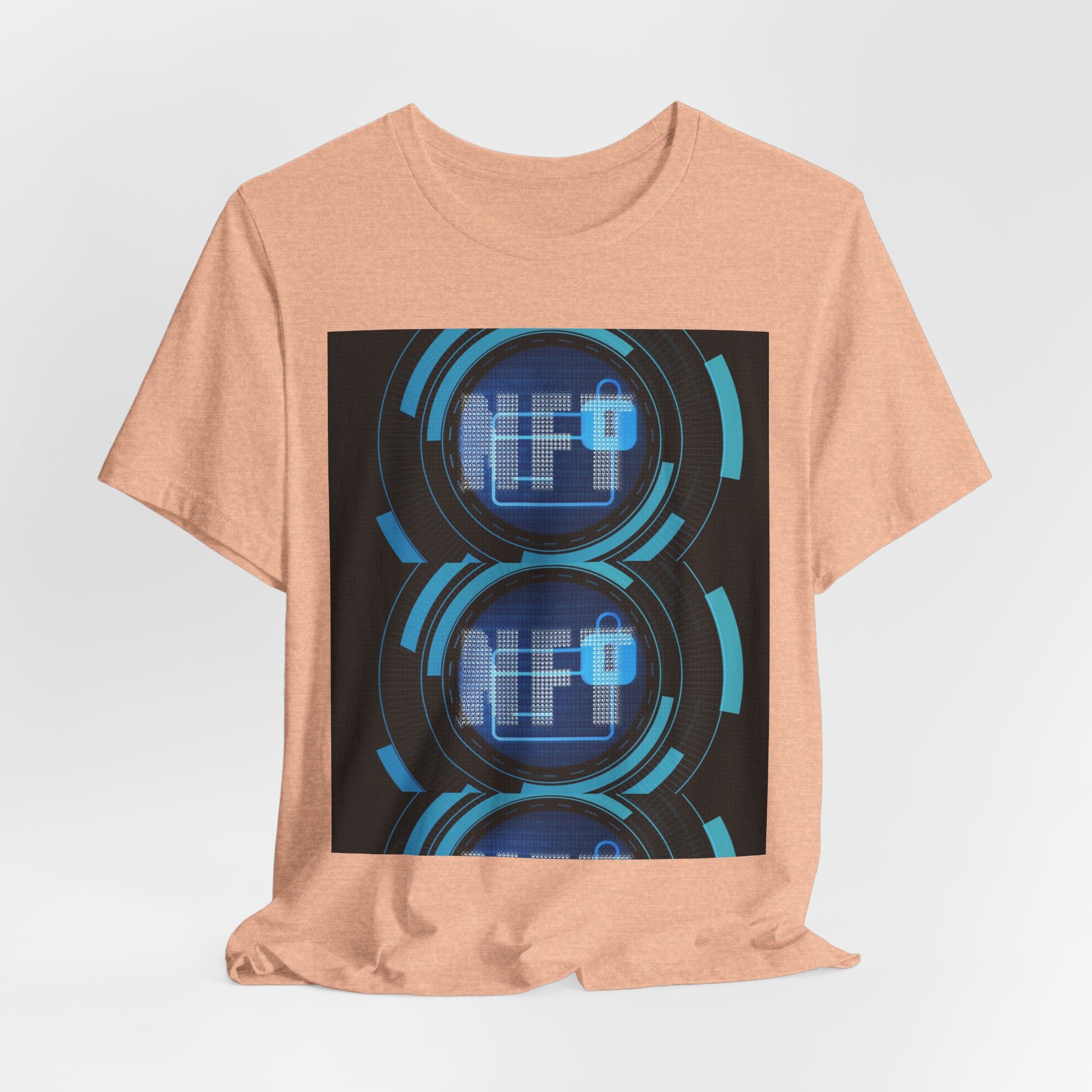 Tech Circuit Tee — Futuristic Blue Digital Graphic T-Shirt