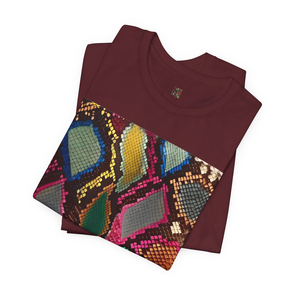 Colorful Snake Skin Print T-Shirt