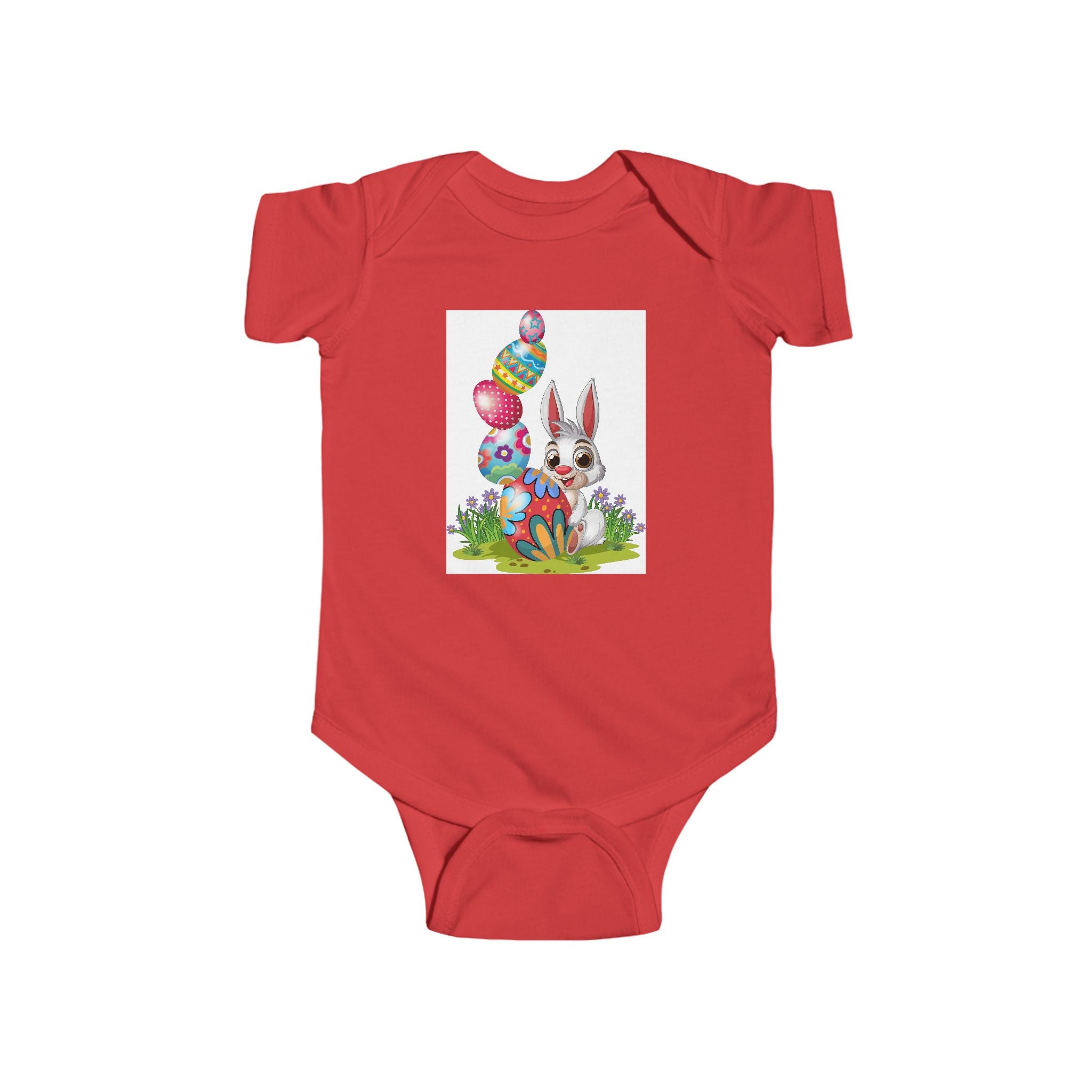 Easter Bunny Baby Bodysuit – Colorful Egg Hunt Infant Onesie