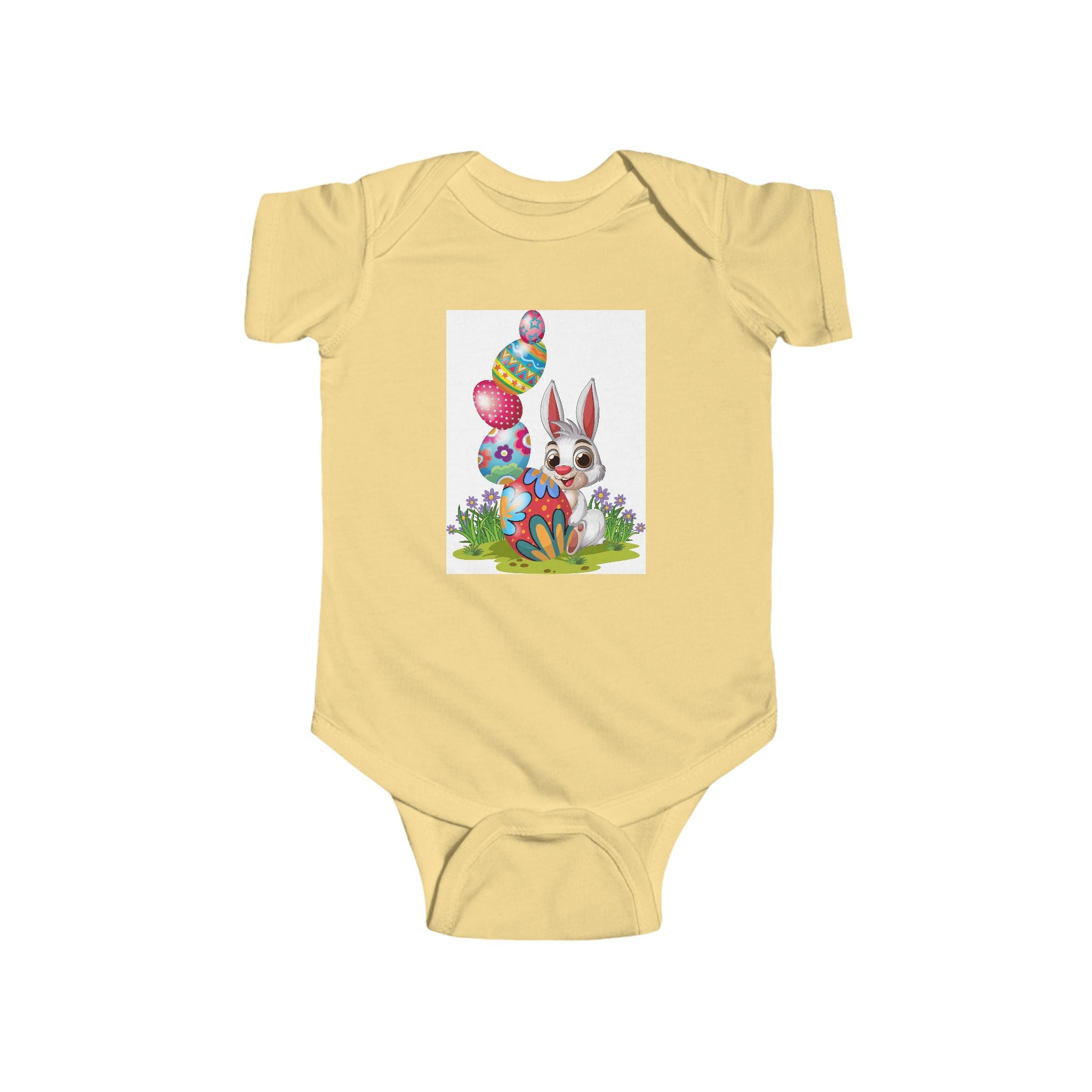 Easter Bunny Baby Bodysuit – Colorful Egg Hunt Infant Onesie