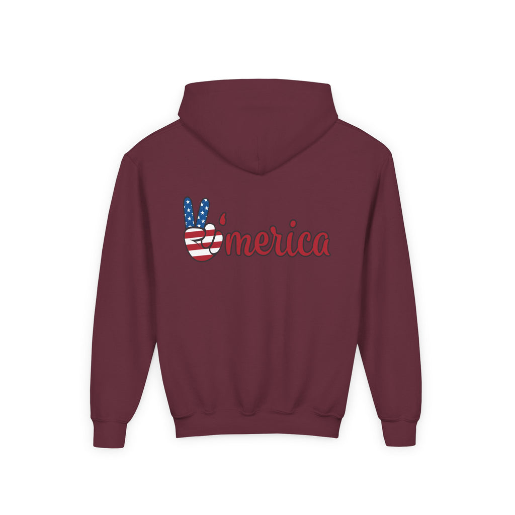 Youth Love & Peace Hoodie - Patriotic American Style