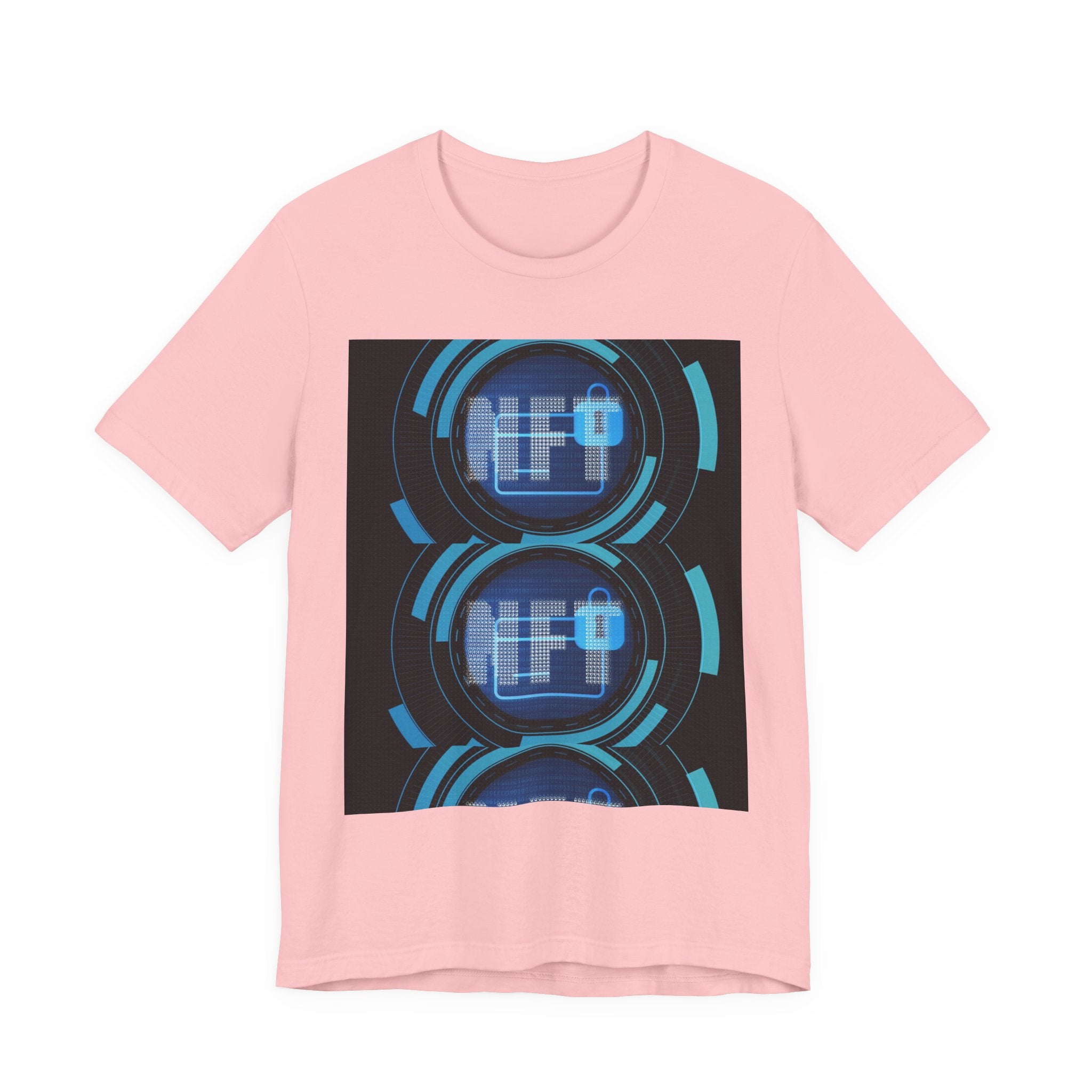 Tech Circuit Tee — Futuristic Blue Digital Graphic T-Shirt