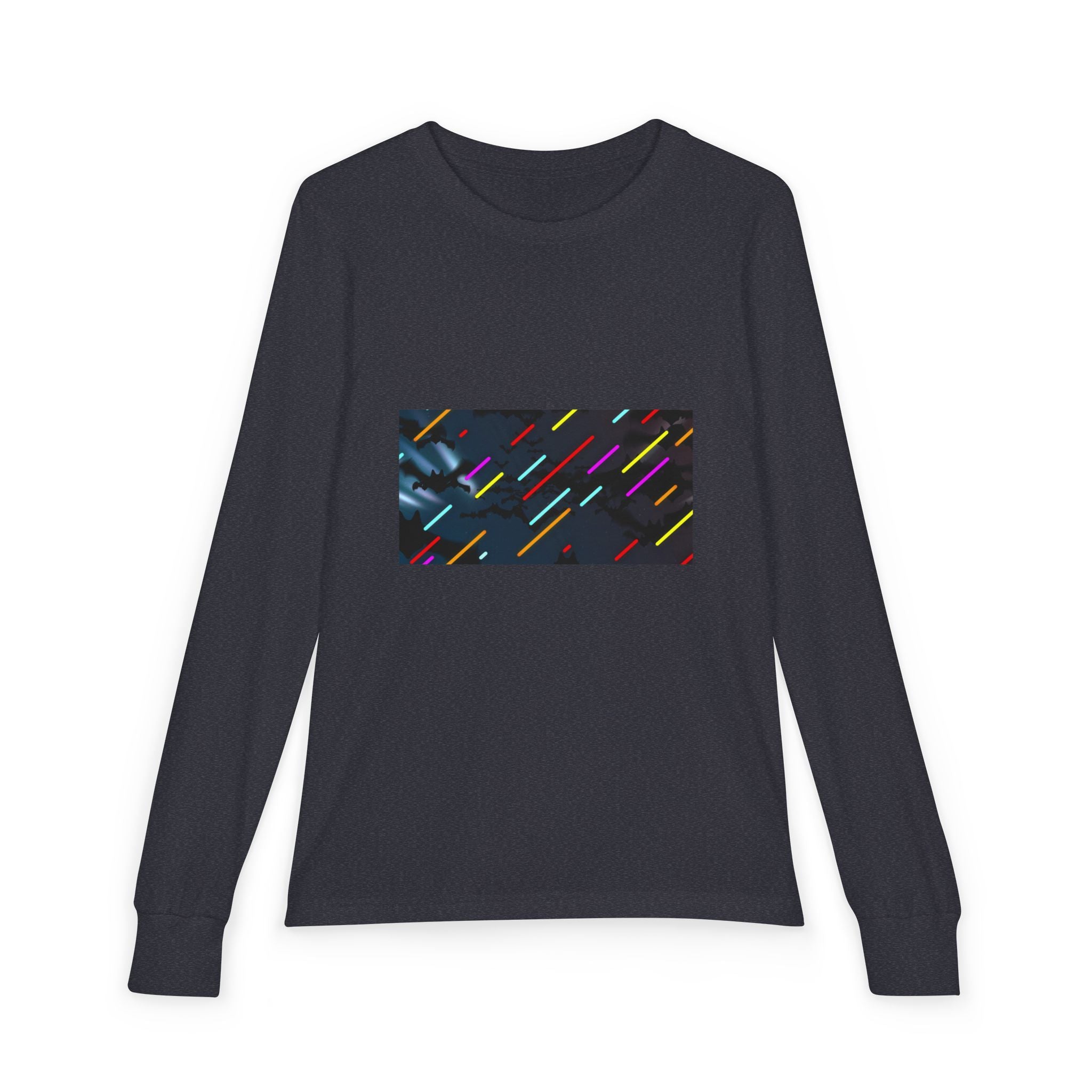 Youth Long Sleeve Tee — Neon Comet Stripe Graphic