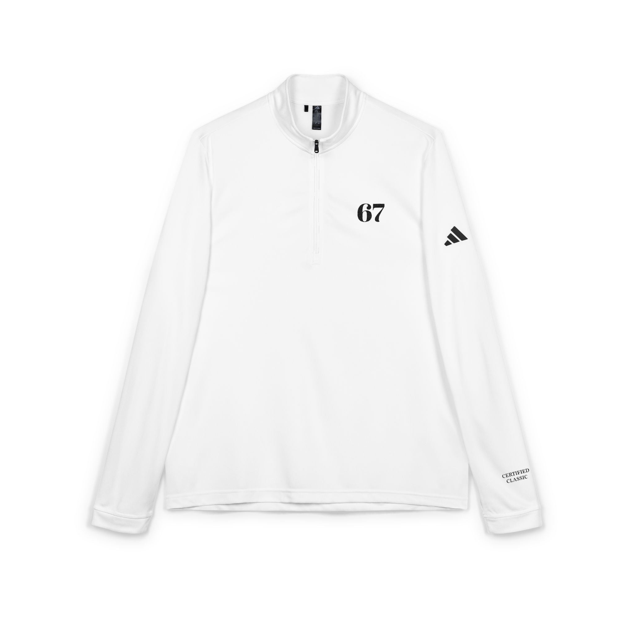 Embroidered '67' adidas Quarter-Zip Pullover — Lightweight Athletic Top