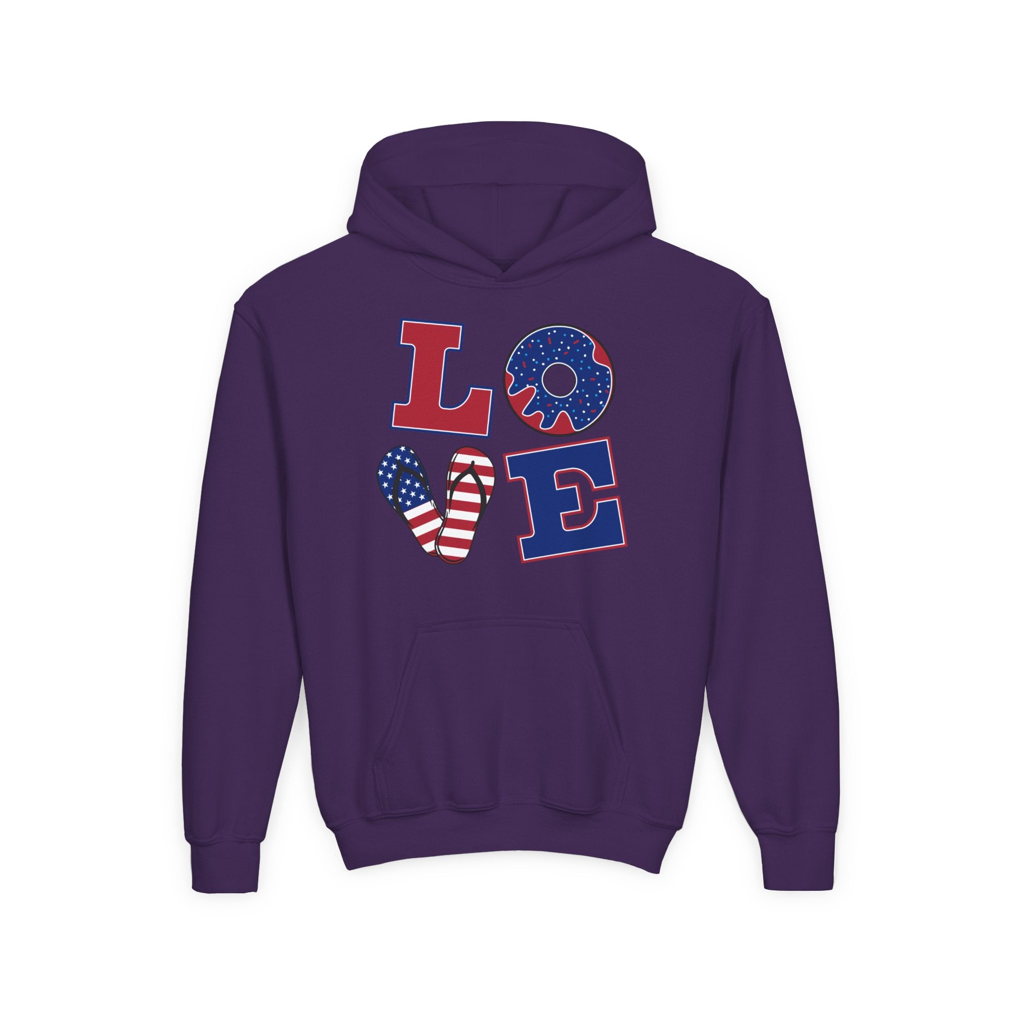 Youth Love & Peace Hoodie - Patriotic American Style
