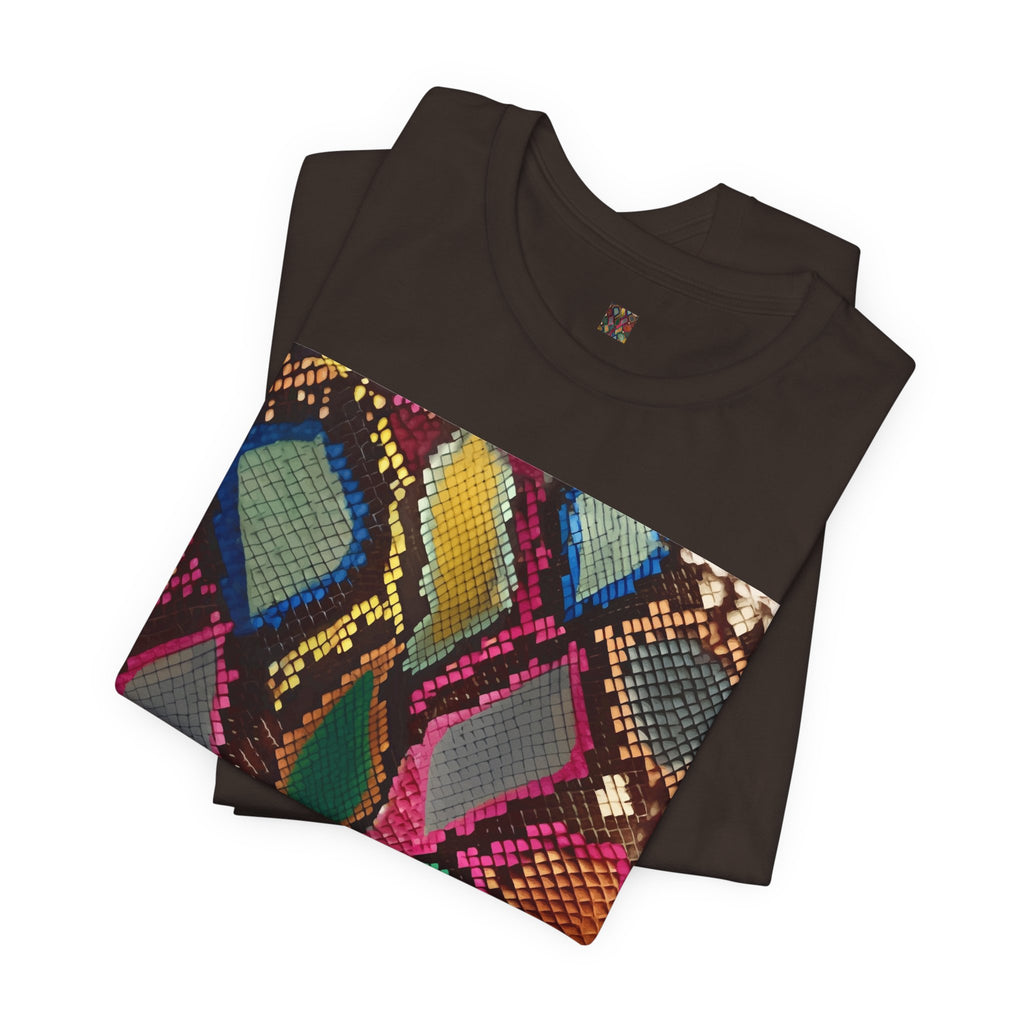 Colorful Snake Skin Print T-Shirt