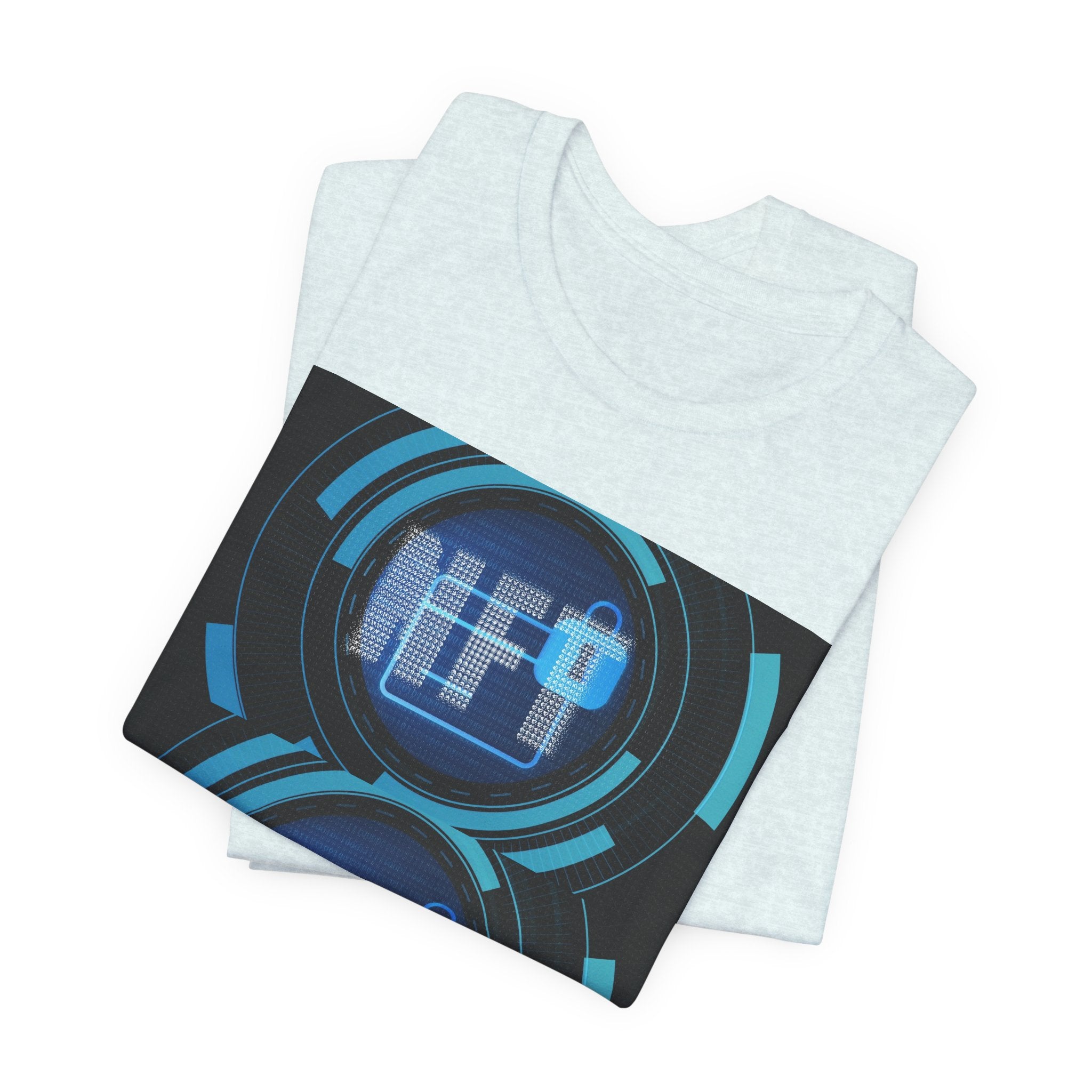 Tech Circuit Tee — Futuristic Blue Digital Graphic T-Shirt