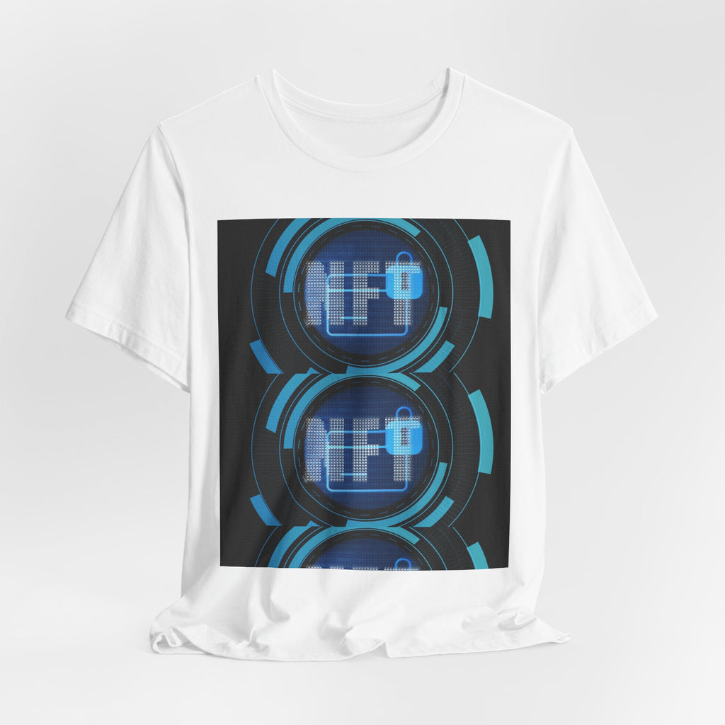 Tech Circuit Tee — Futuristic Blue Digital Graphic T-Shirt