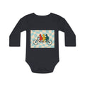 Baby Bodysuit — Retro Tandem Bike Bears Graphic Long-Sleeve Organic Onesie