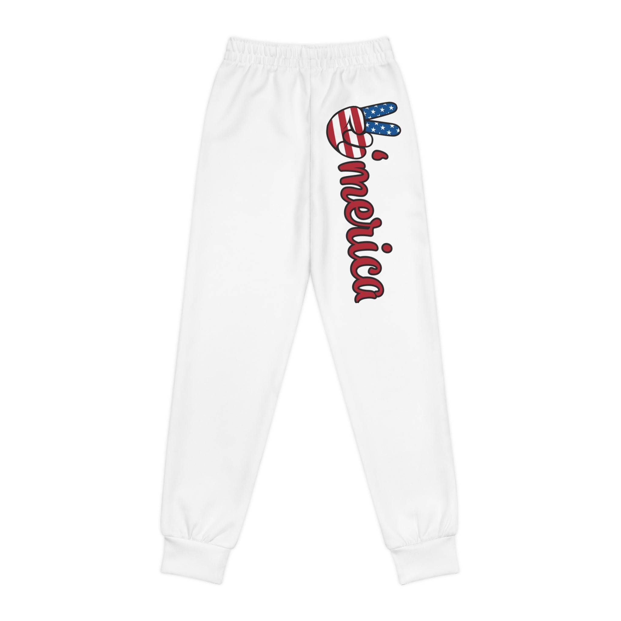 Youth Joggers - 'America' Patriotic USA Flag Side Print