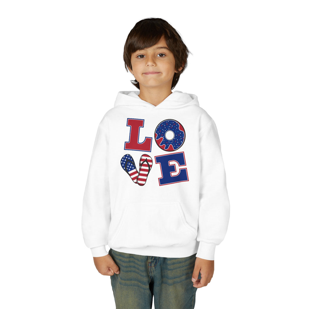 Youth Love & Peace Hoodie - Patriotic American Style