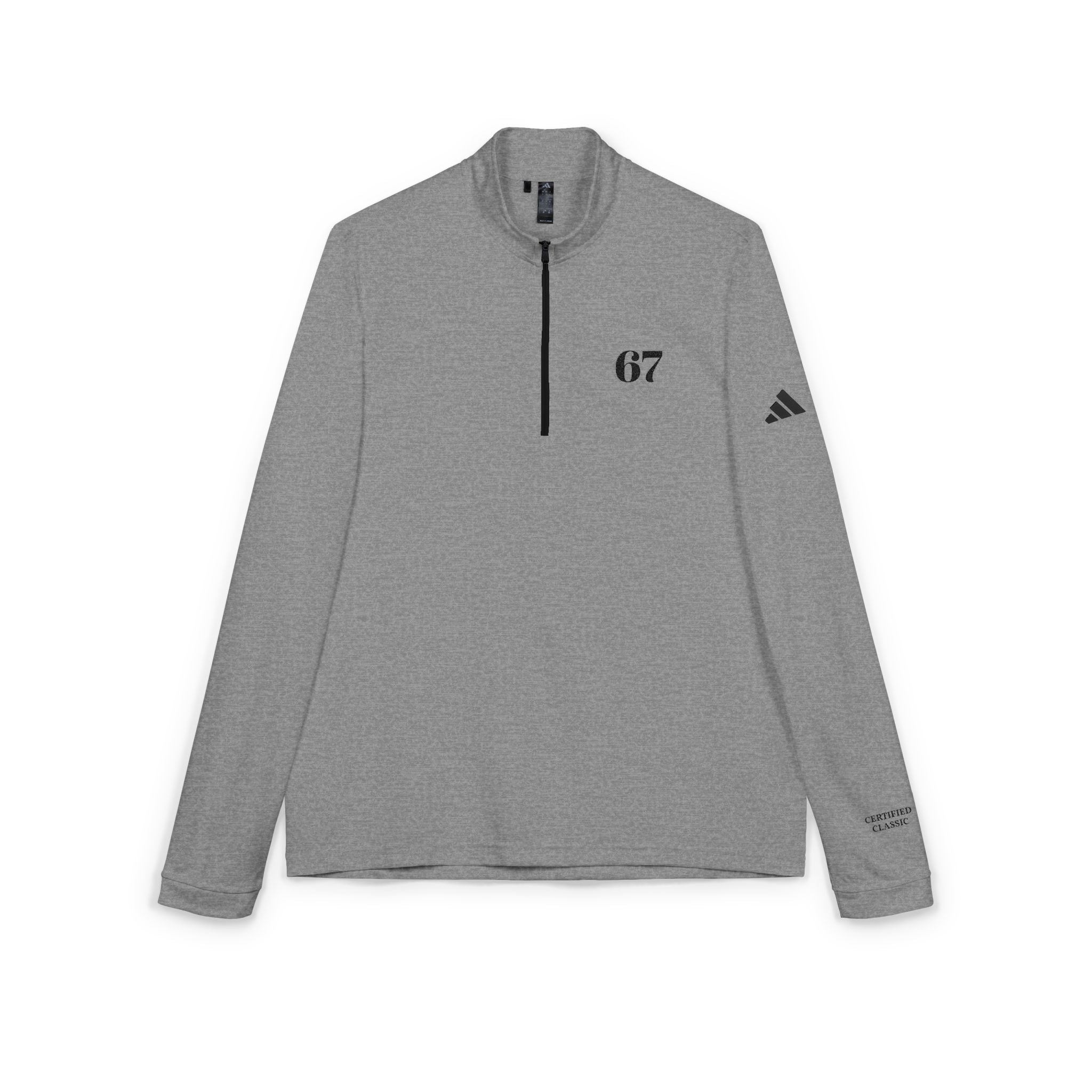 Embroidered '67' adidas Quarter-Zip Pullover — Lightweight Athletic Top