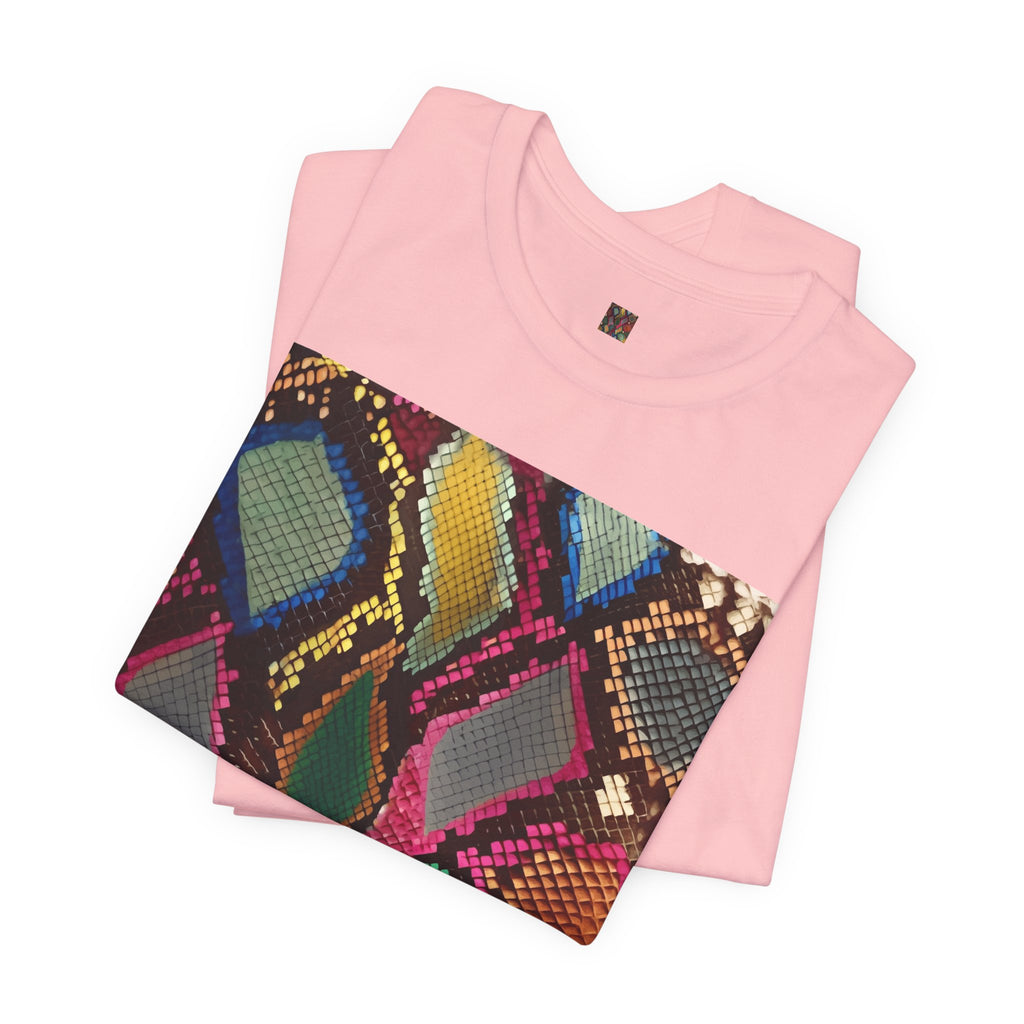 Colorful Snake Skin Print T-Shirt