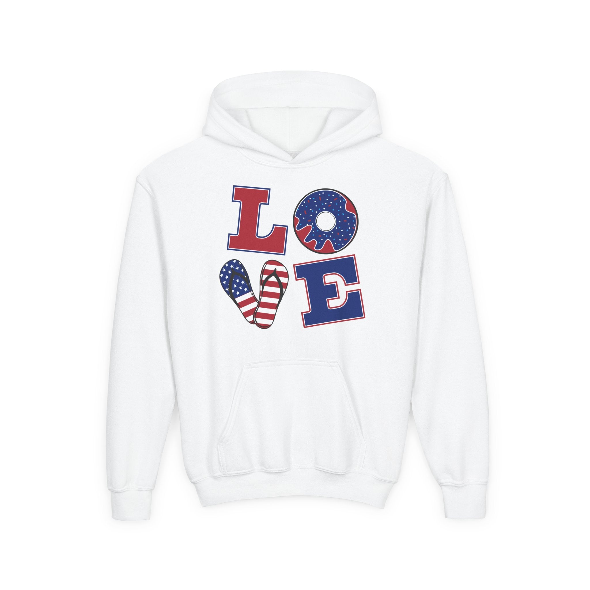 Youth Love & Peace Hoodie - Patriotic American Style