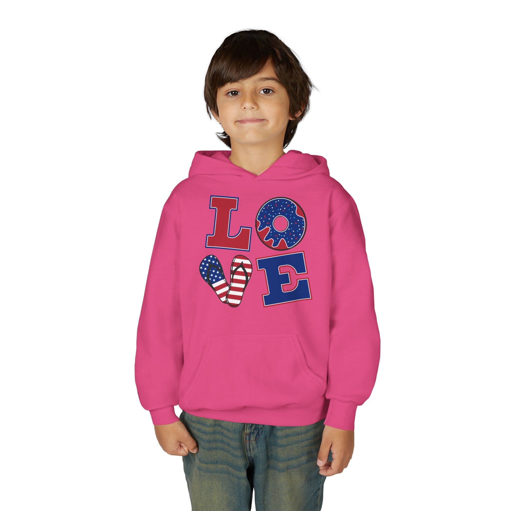 Youth Love & Peace Hoodie - Patriotic American Style