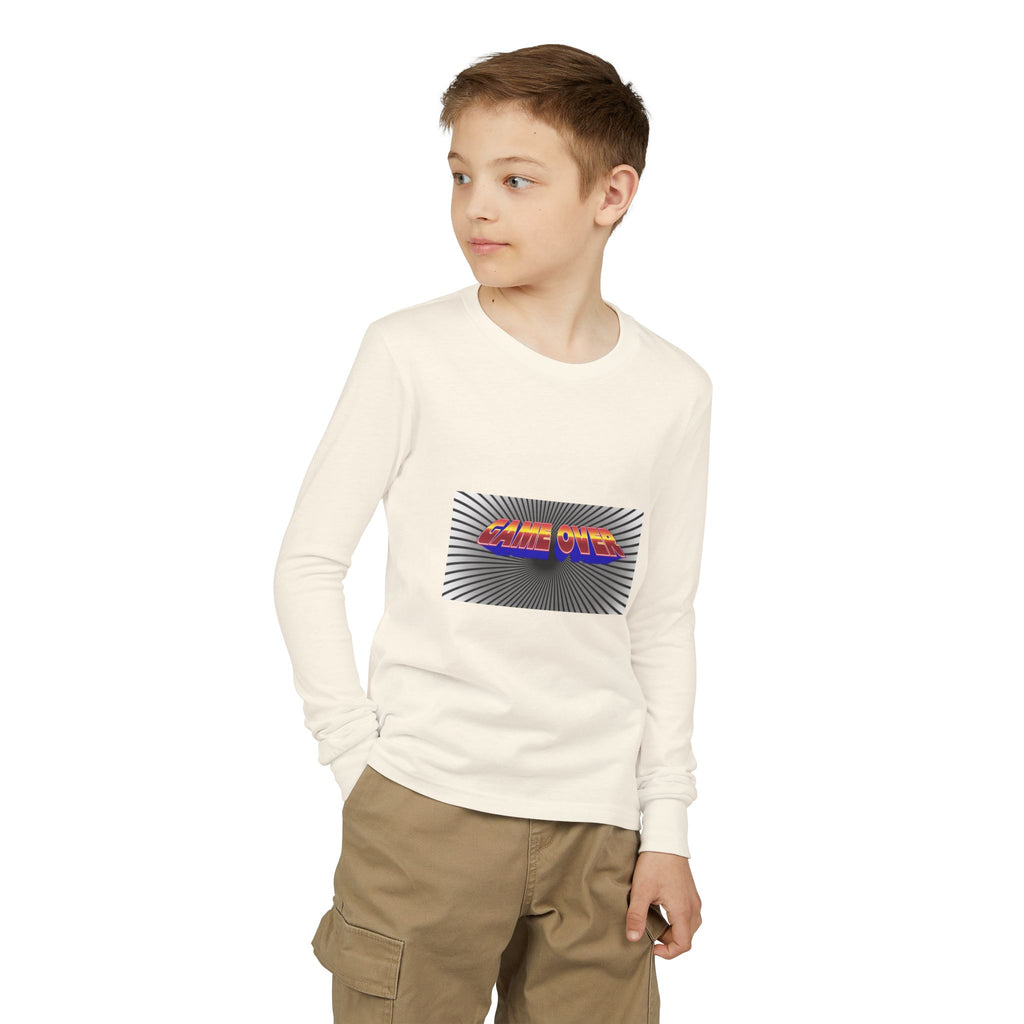 Youth Long Sleeve Tee — "Game Over" Retro Graphic