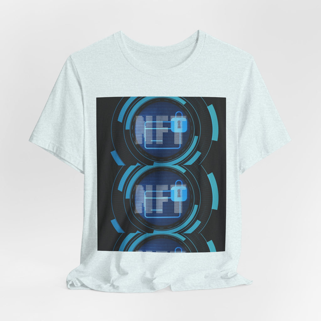 Tech Circuit Tee — Futuristic Blue Digital Graphic T-Shirt