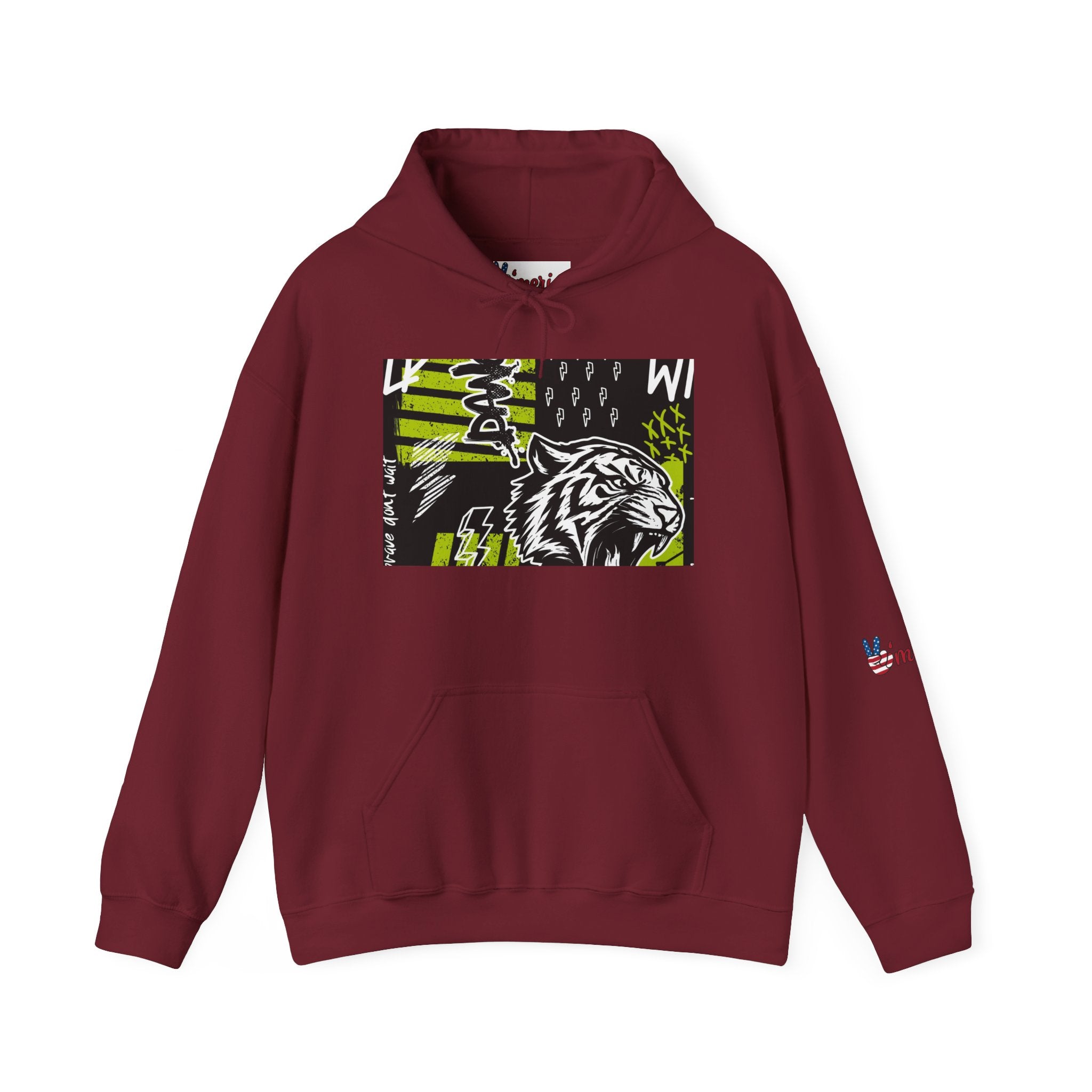 Tiger Graphic Hoodie — Urban Neon Grunge Pullover