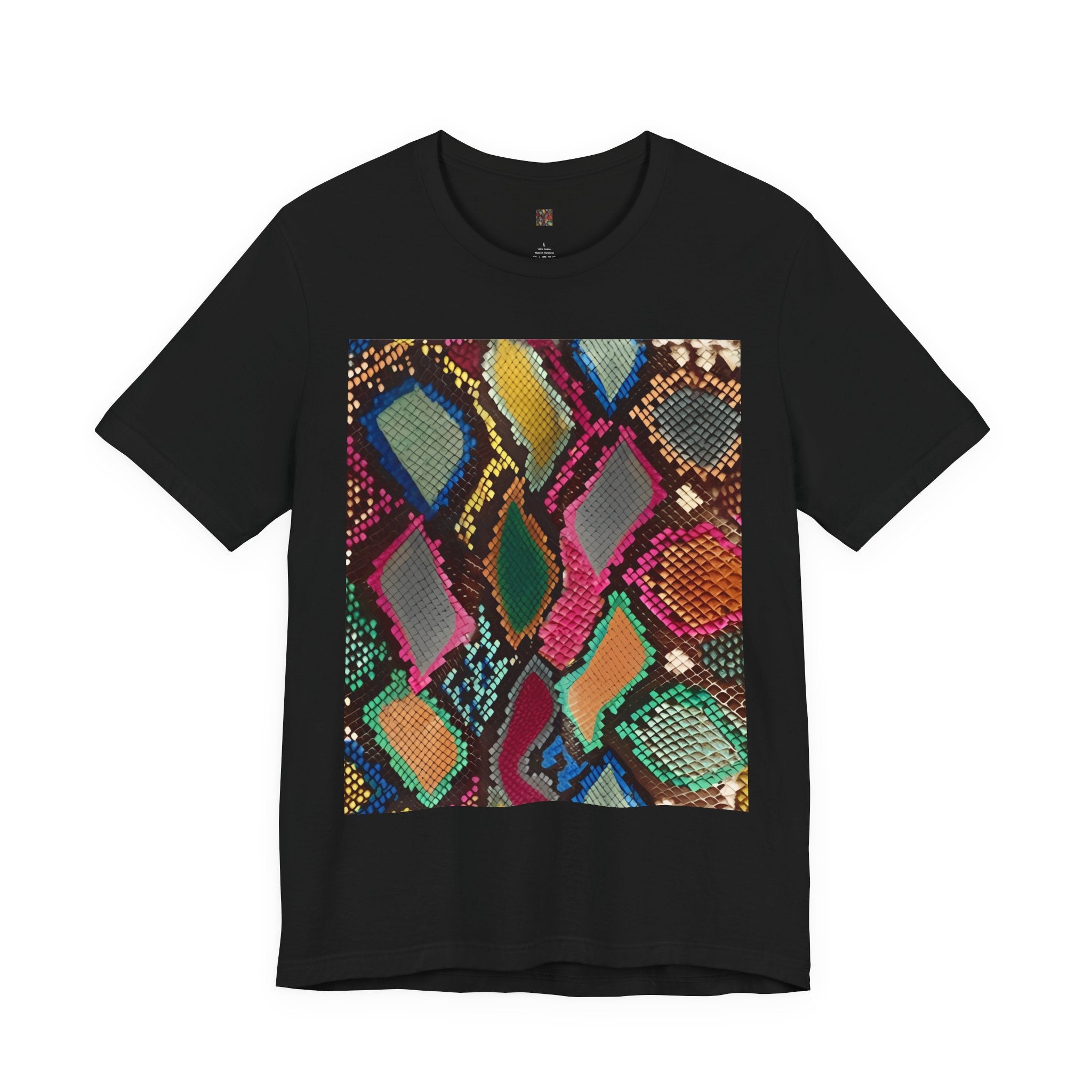 Colorful Snake Skin Print T-Shirt