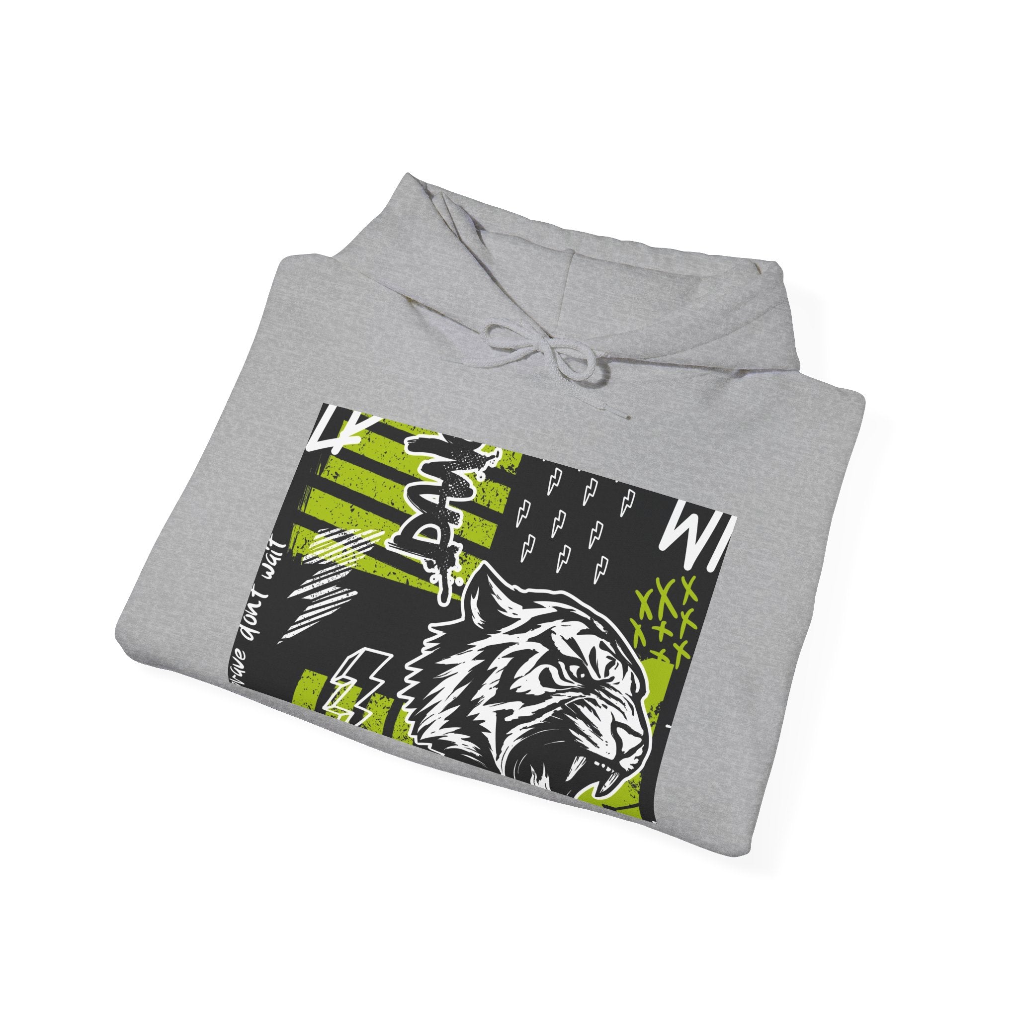 Tiger Graphic Hoodie — Urban Neon Grunge Pullover