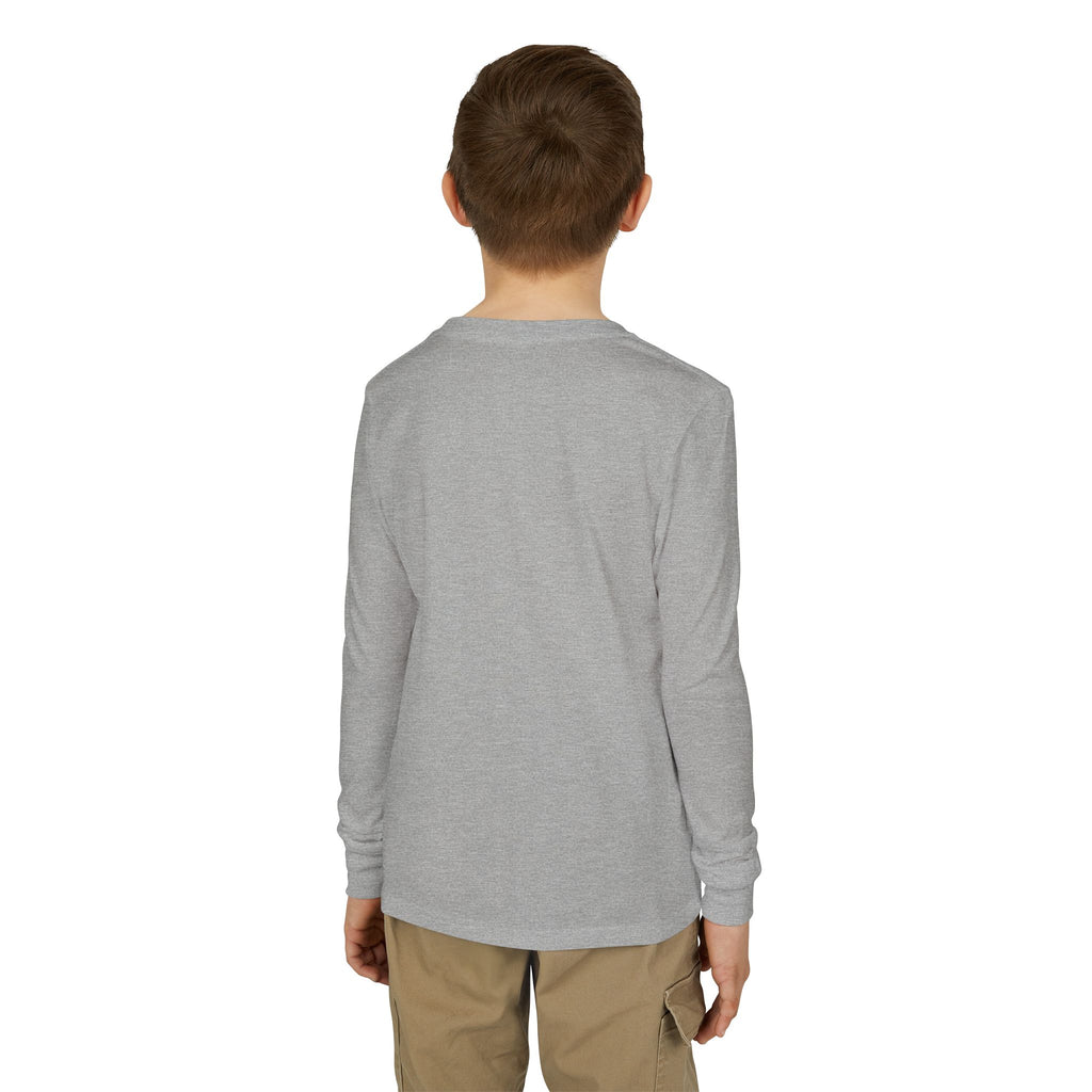 Youth Long Sleeve Tee — Neon Comet Stripe Graphic