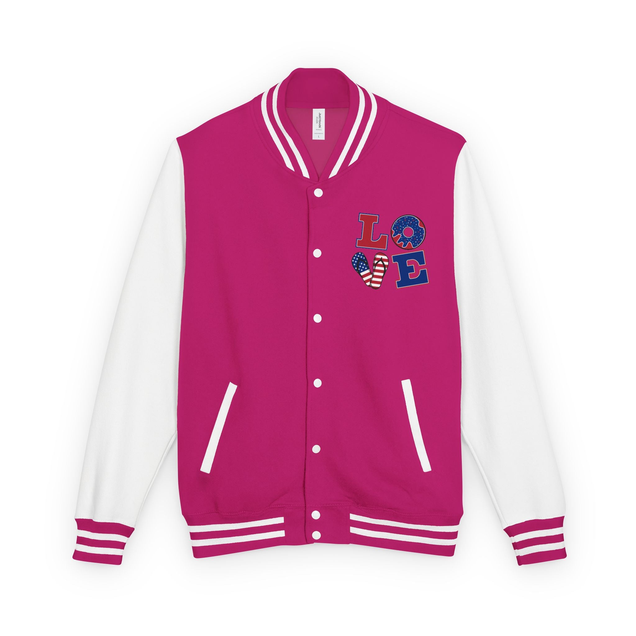 Patriotic 'LOVE' Letterman Jacket - Americana Varsity Jacket