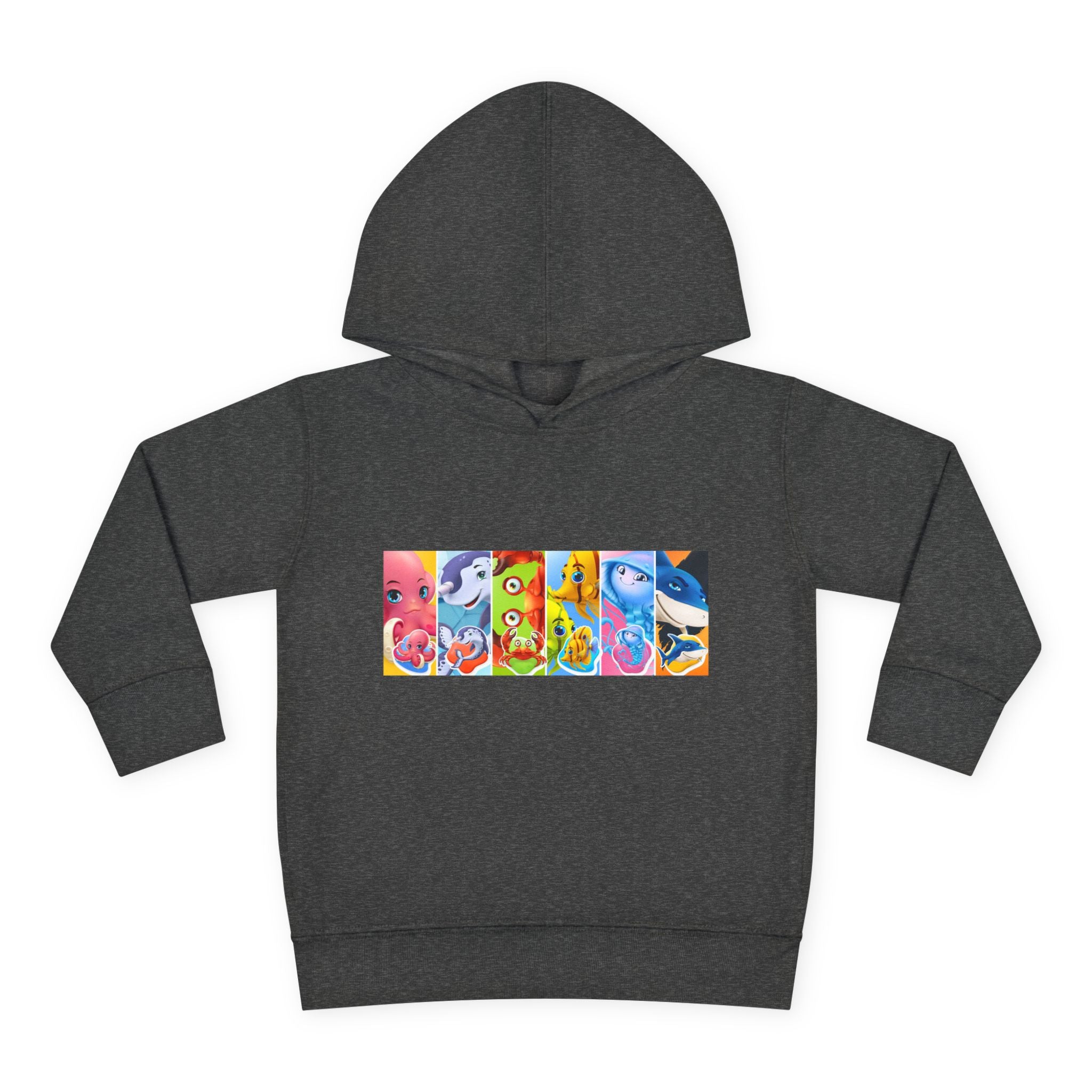 Toddler Hoodie — Colorful Cartoon Animal Collage Pullover