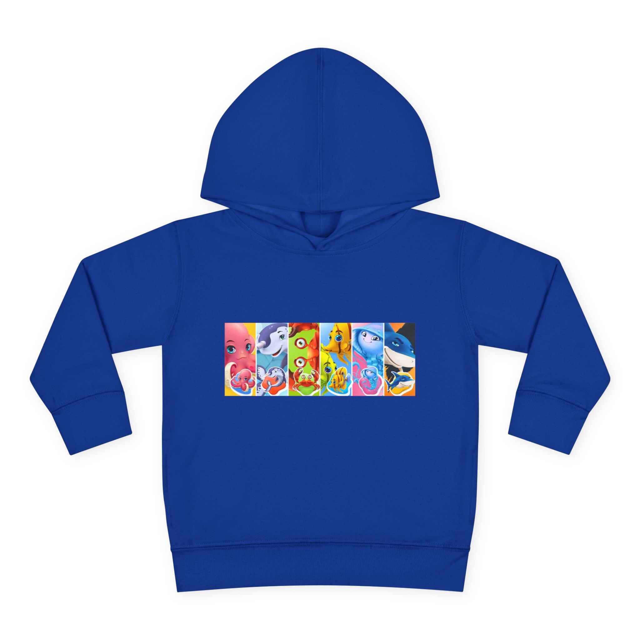 Toddler Hoodie — Colorful Cartoon Animal Collage Pullover