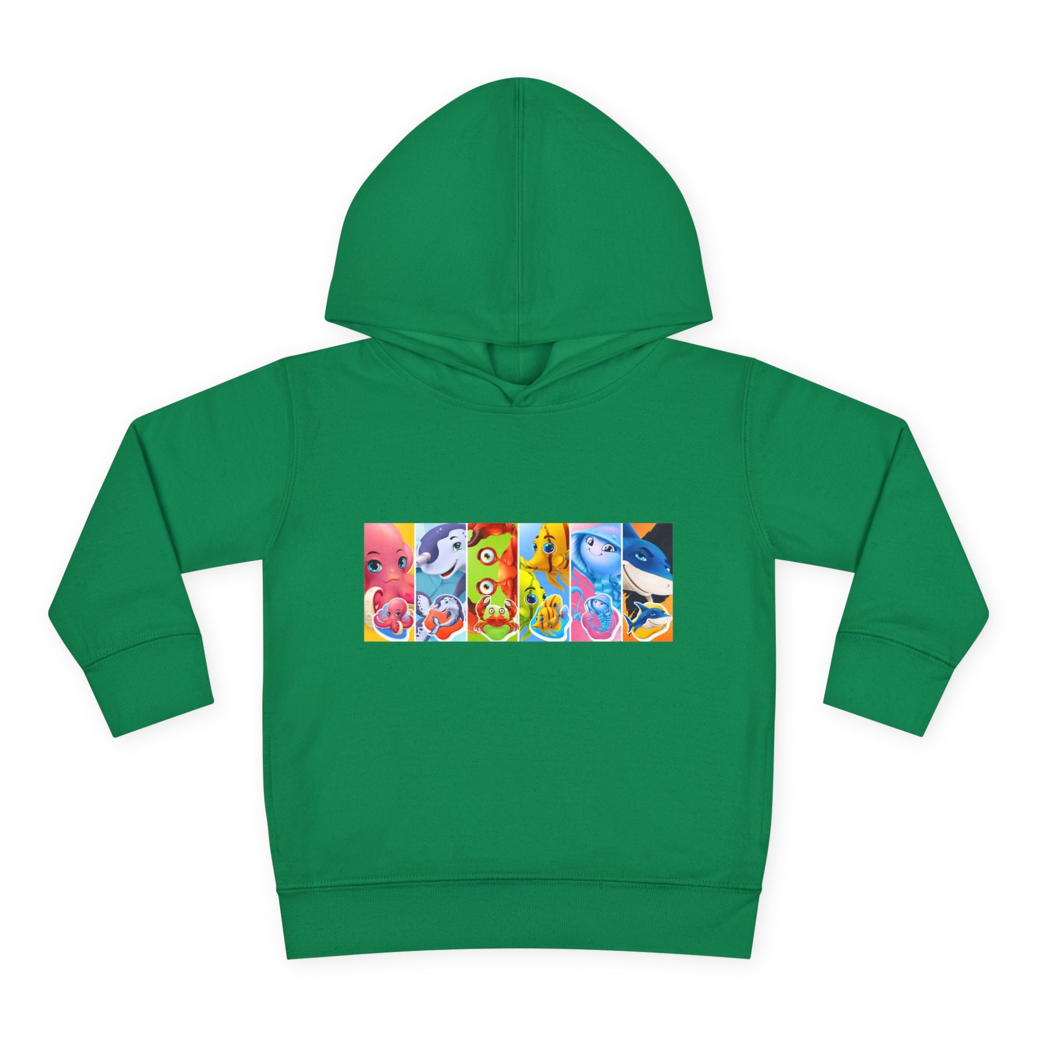 Toddler Hoodie — Colorful Cartoon Animal Collage Pullover