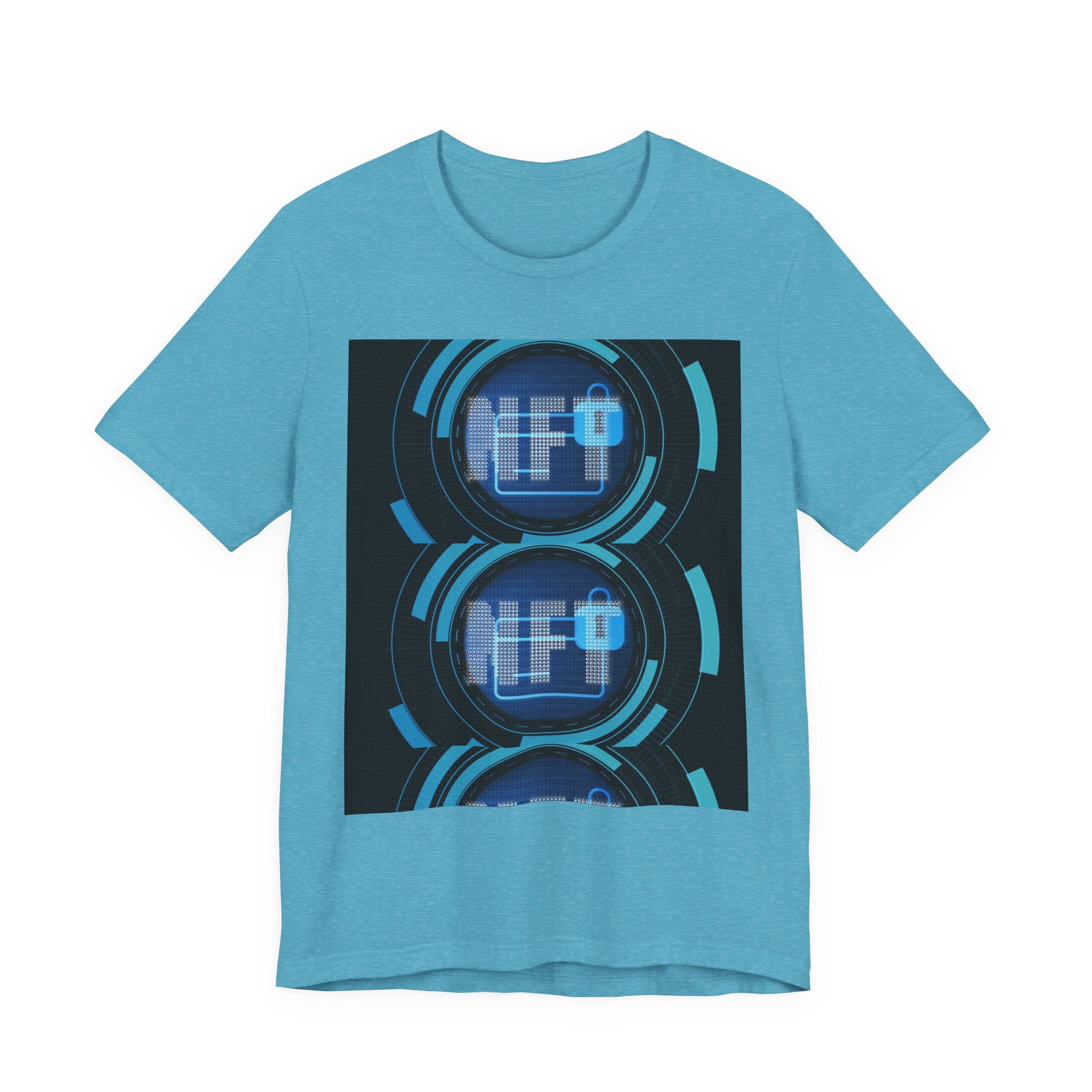 Tech Circuit Tee — Futuristic Blue Digital Graphic T-Shirt