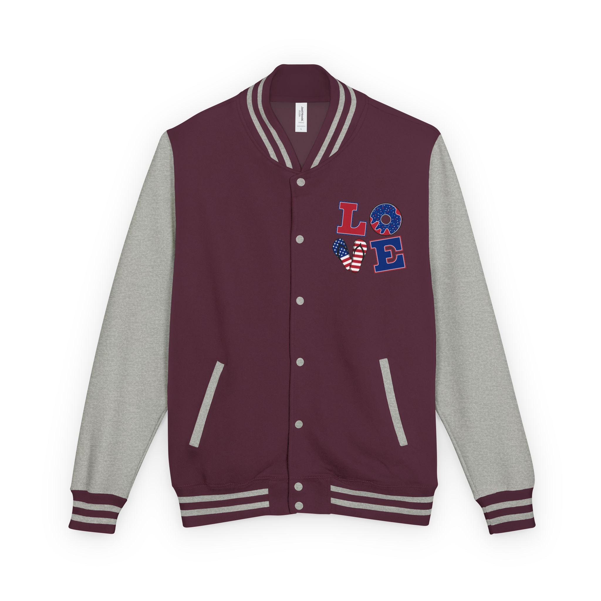 Patriotic 'LOVE' Letterman Jacket - Americana Varsity Jacket